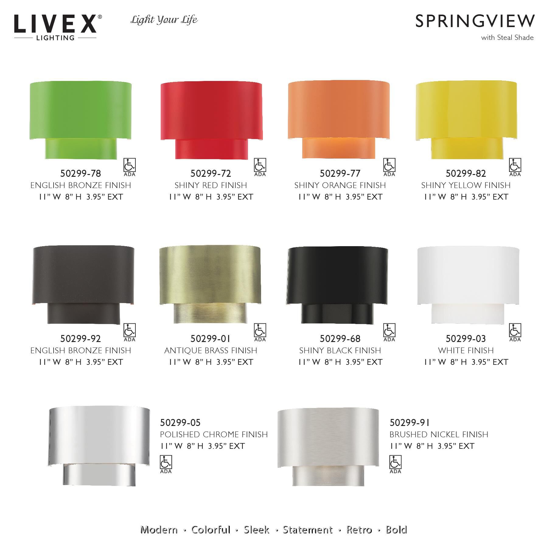 Springview 11 Inch Wall Sconce by Livex Lighting