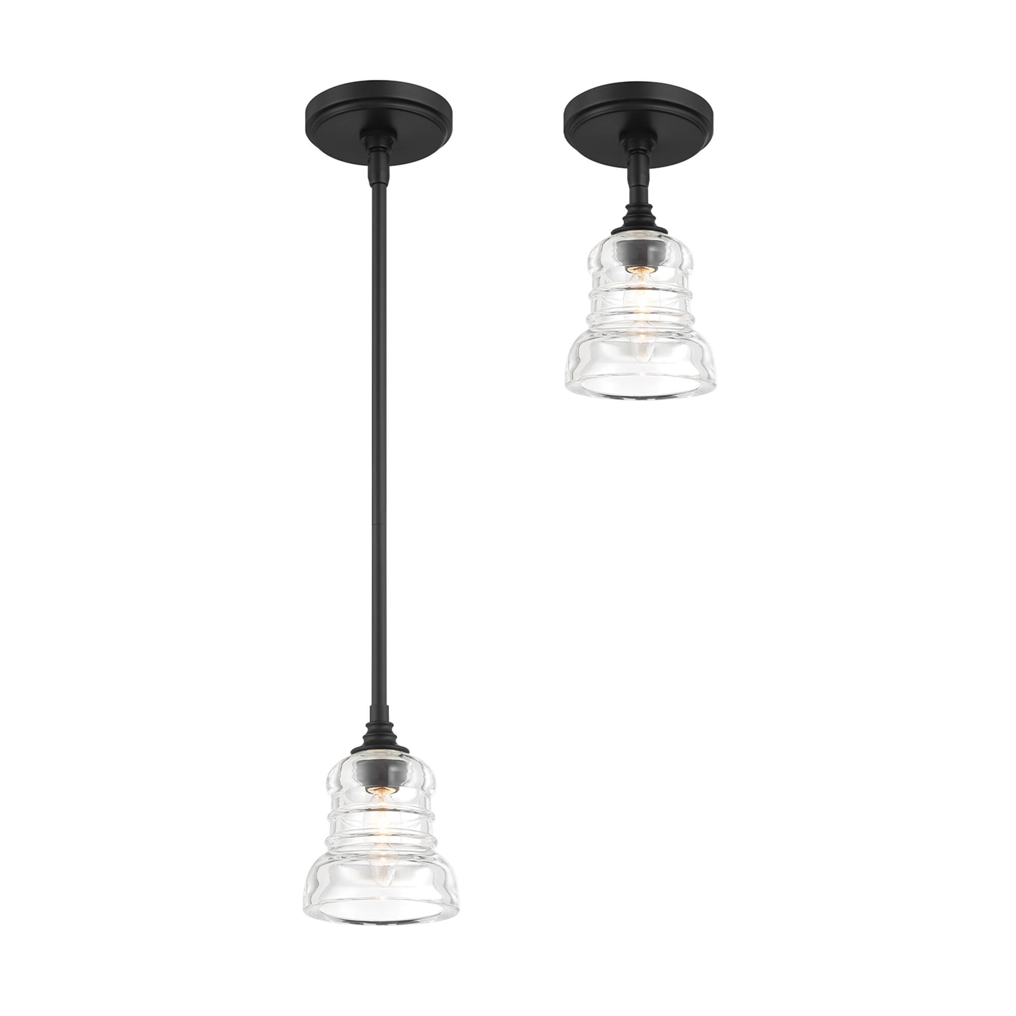 Shown in Matte Black finish and Clear glass