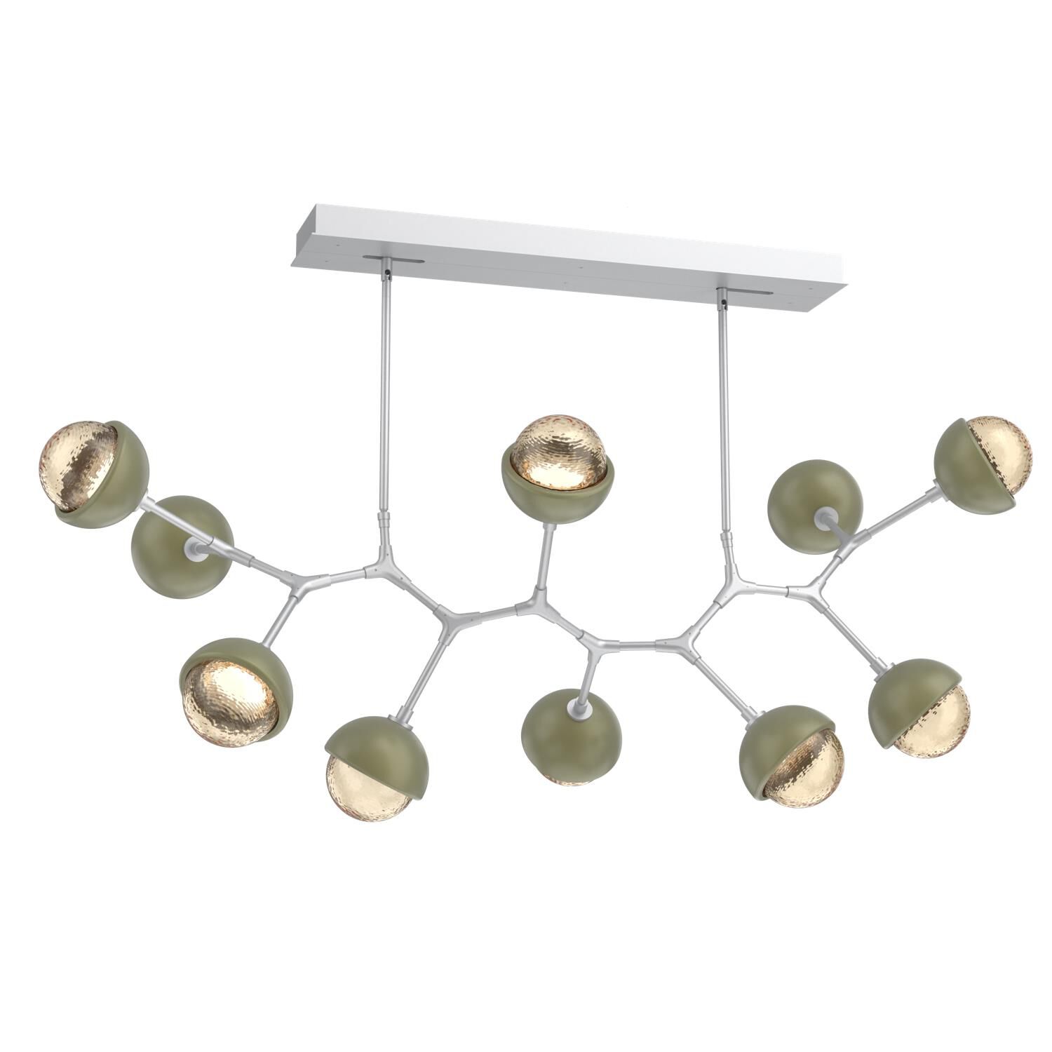 Shown in Classic Silver finish and Amber glass and Sage Green accent