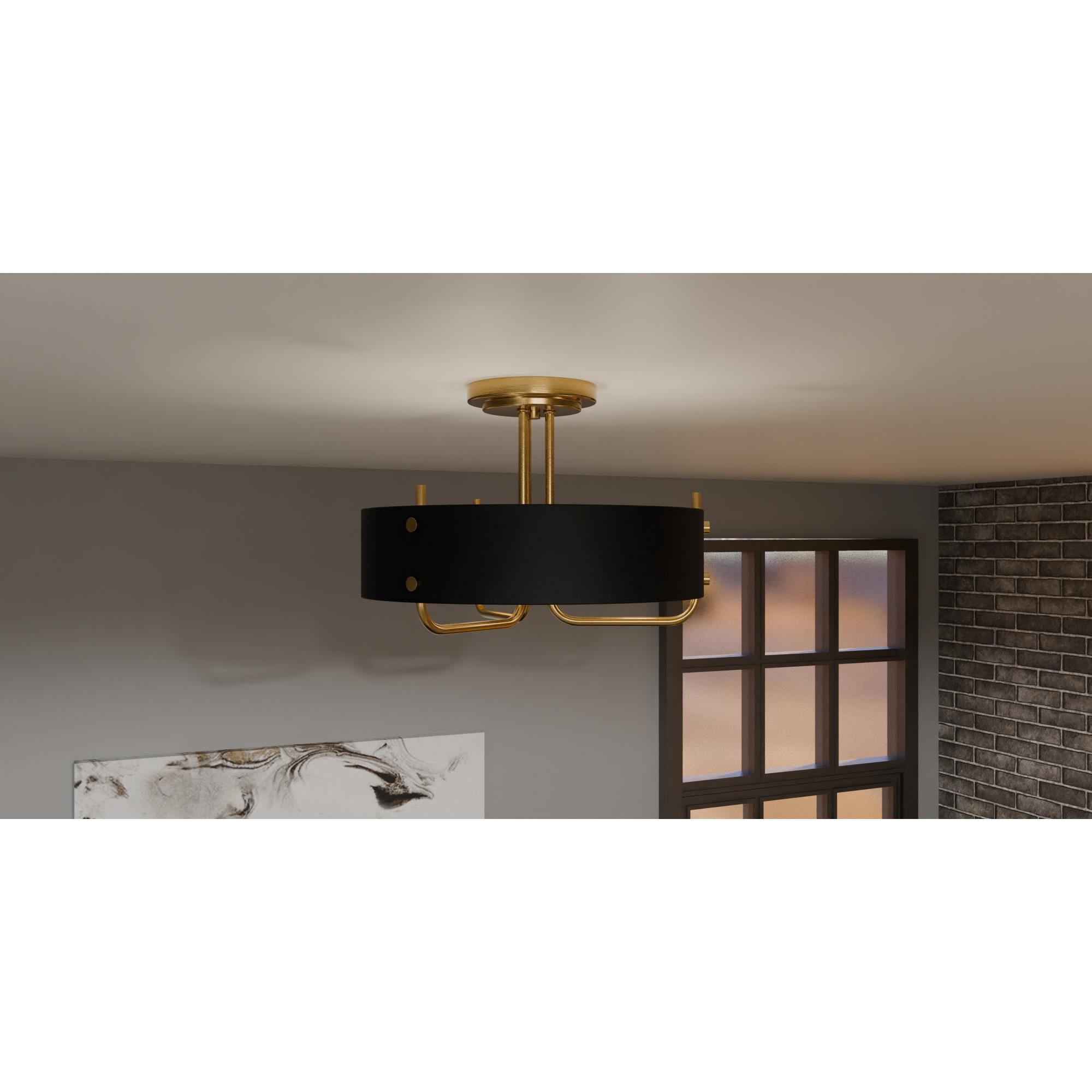 Madden 17 Inch 3 Light Semi Flush Mount by Quoizel