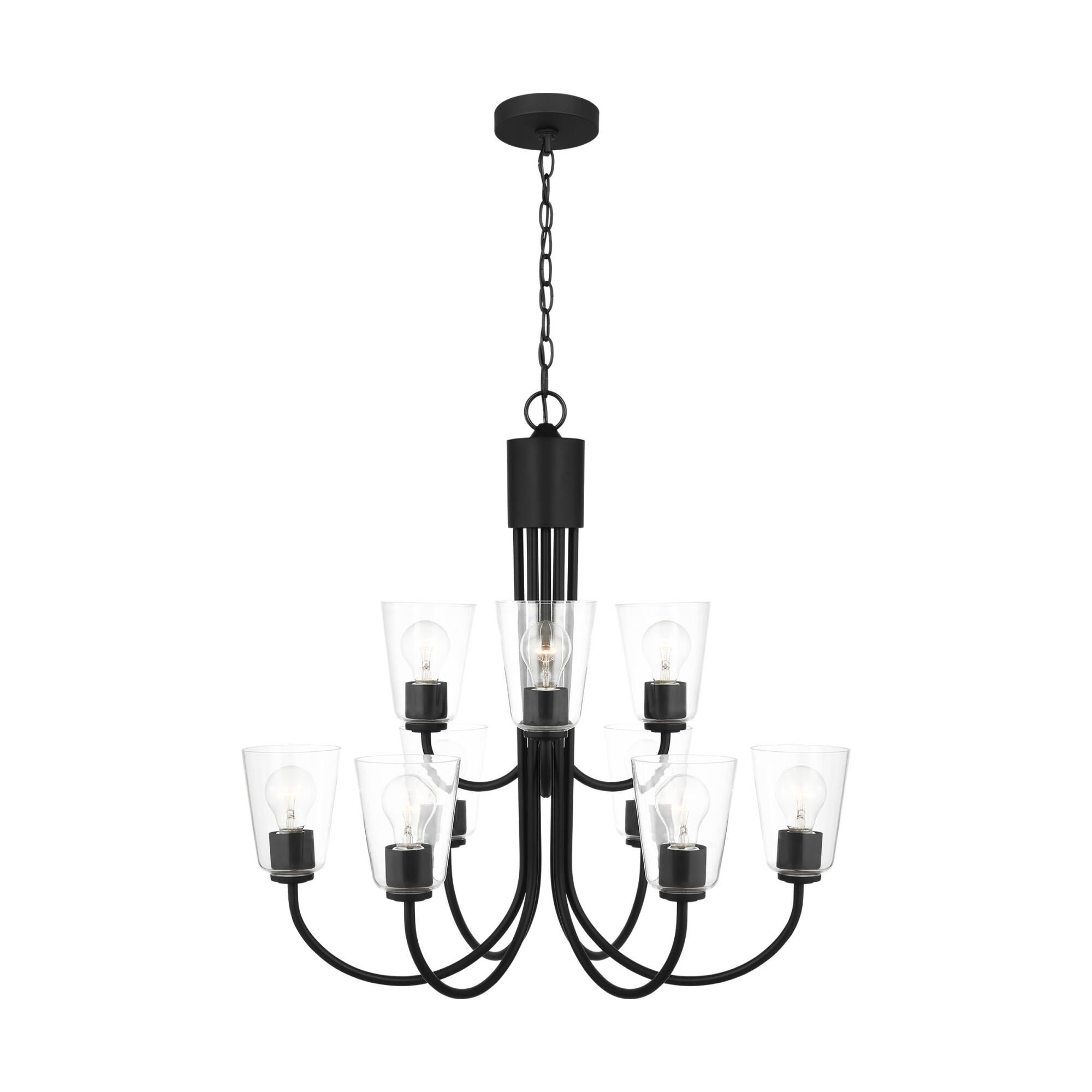 Shown in Midnight Black finish and Clear glass