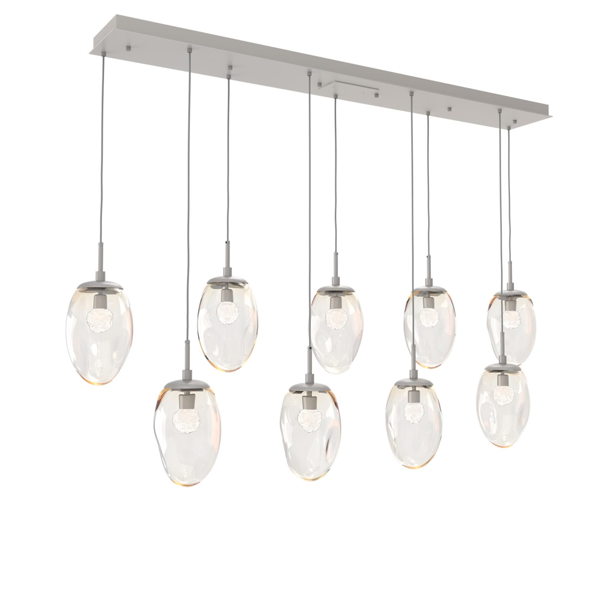 Shown in Metallic Beige Silver finish and Floret Inner Amber Outer glass