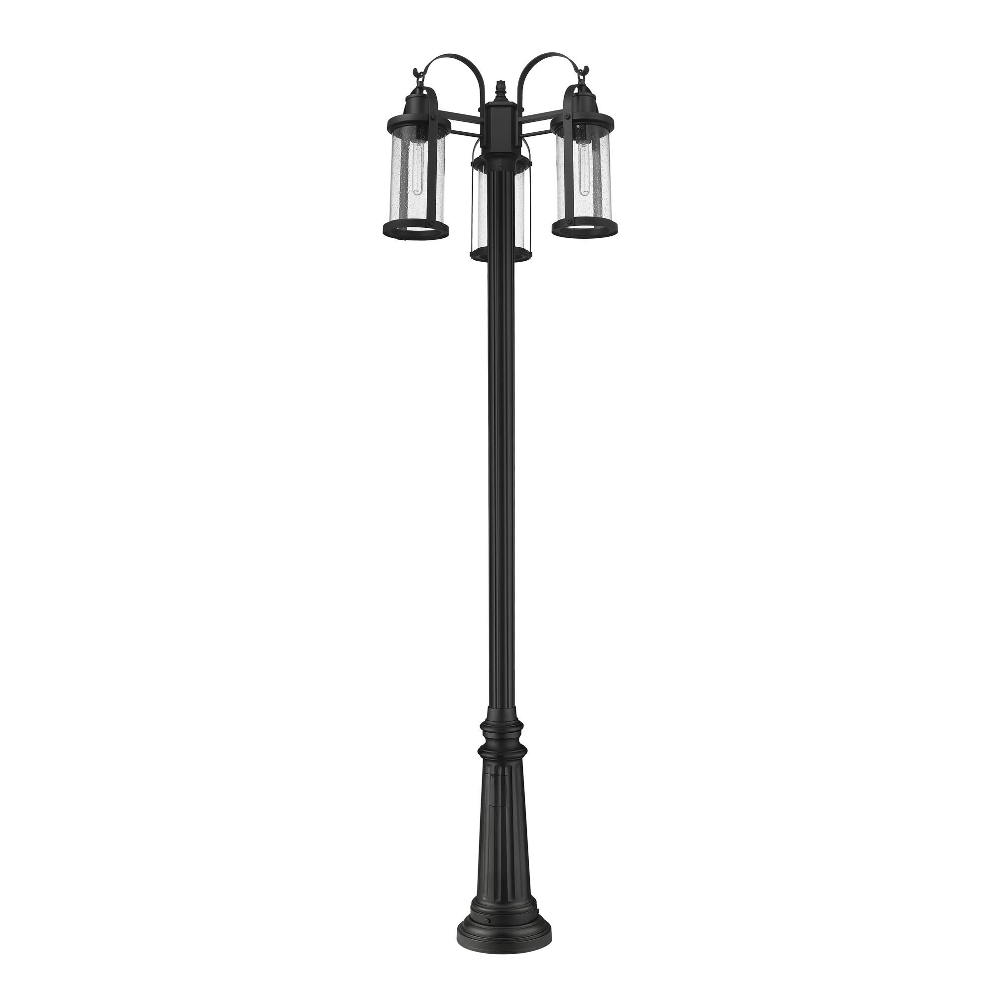 Shown in Black finish and Glass shade
