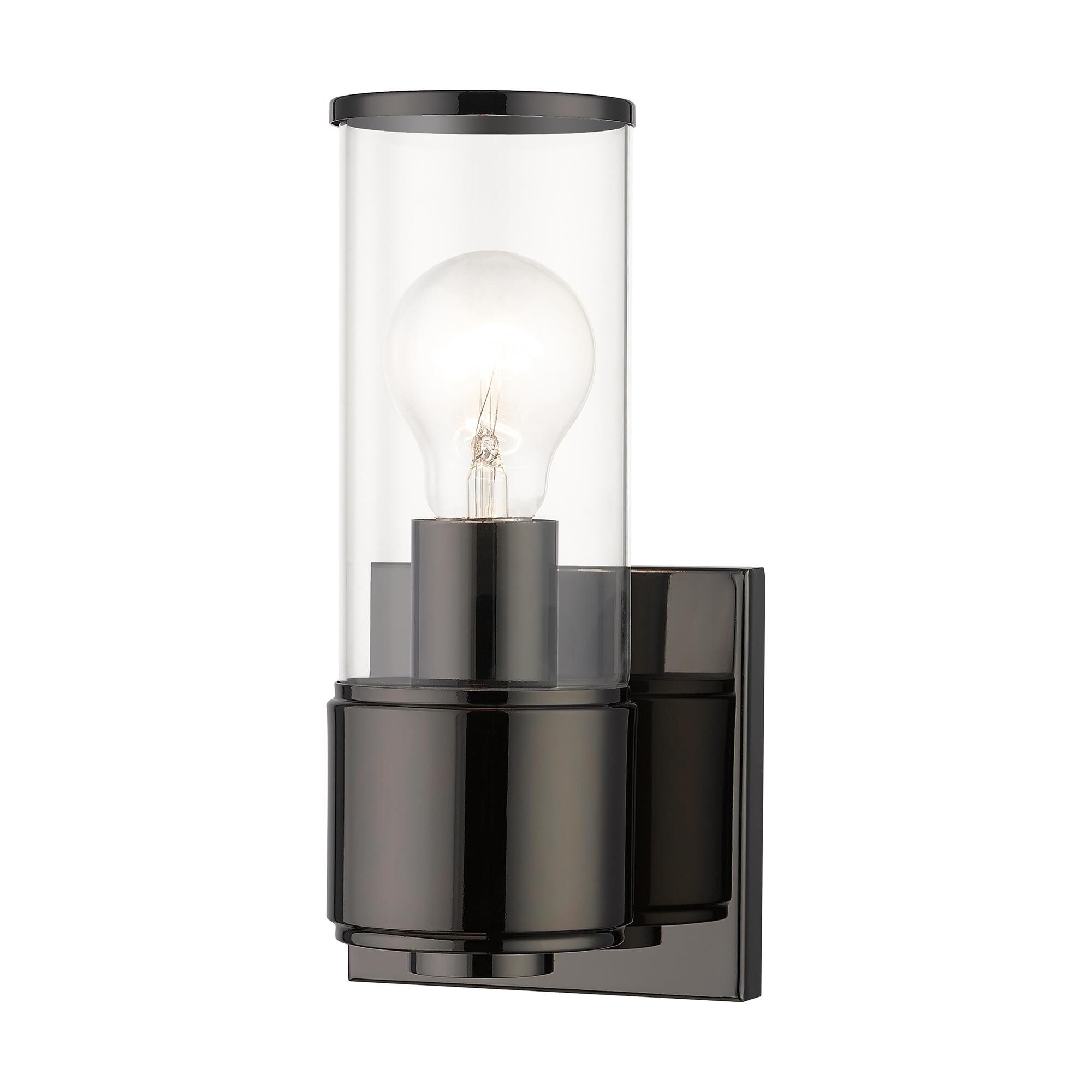 Shown in Black Chrome finish and Clear  glass