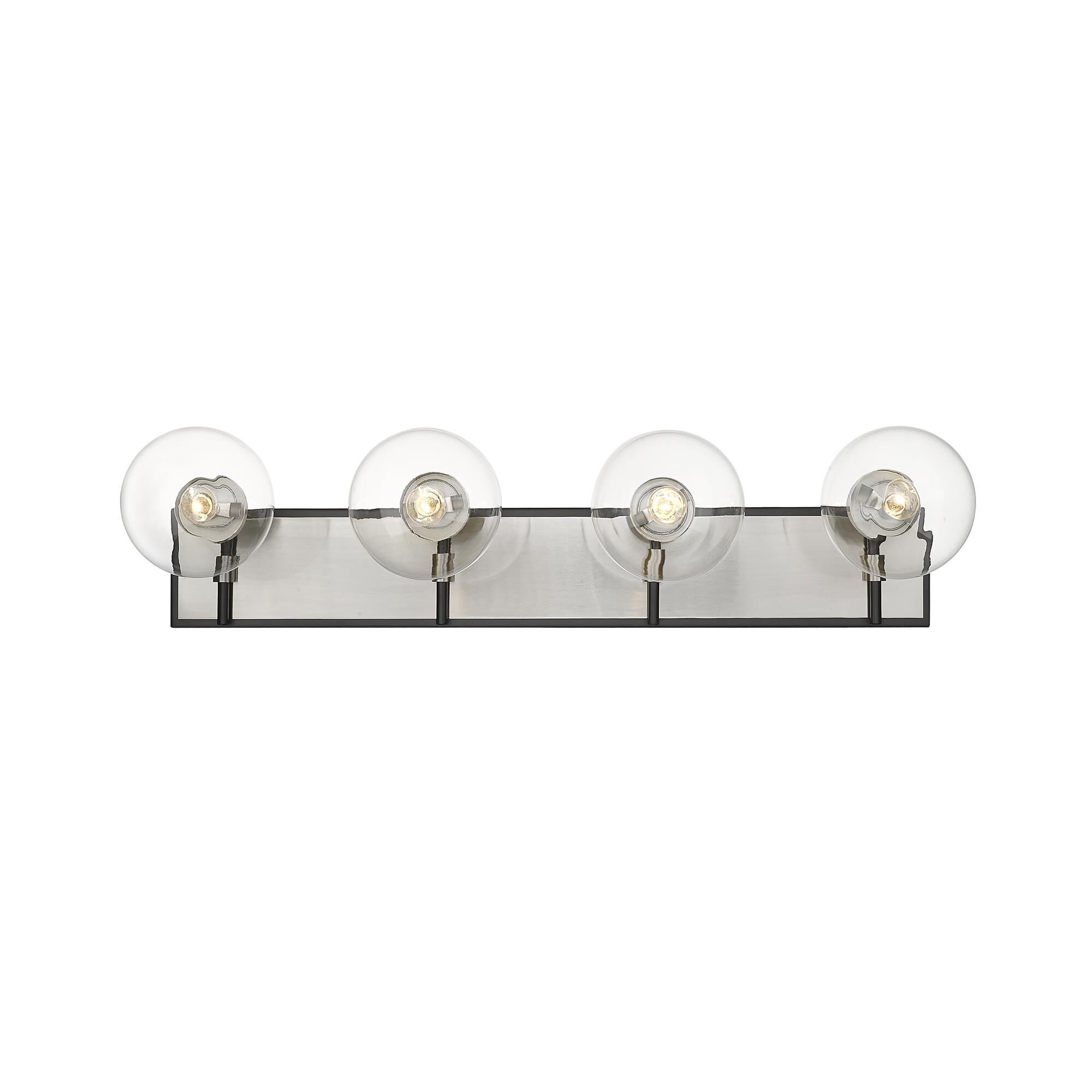 Shown in Matte Black + Brushed Nickel finish and Glass shade
