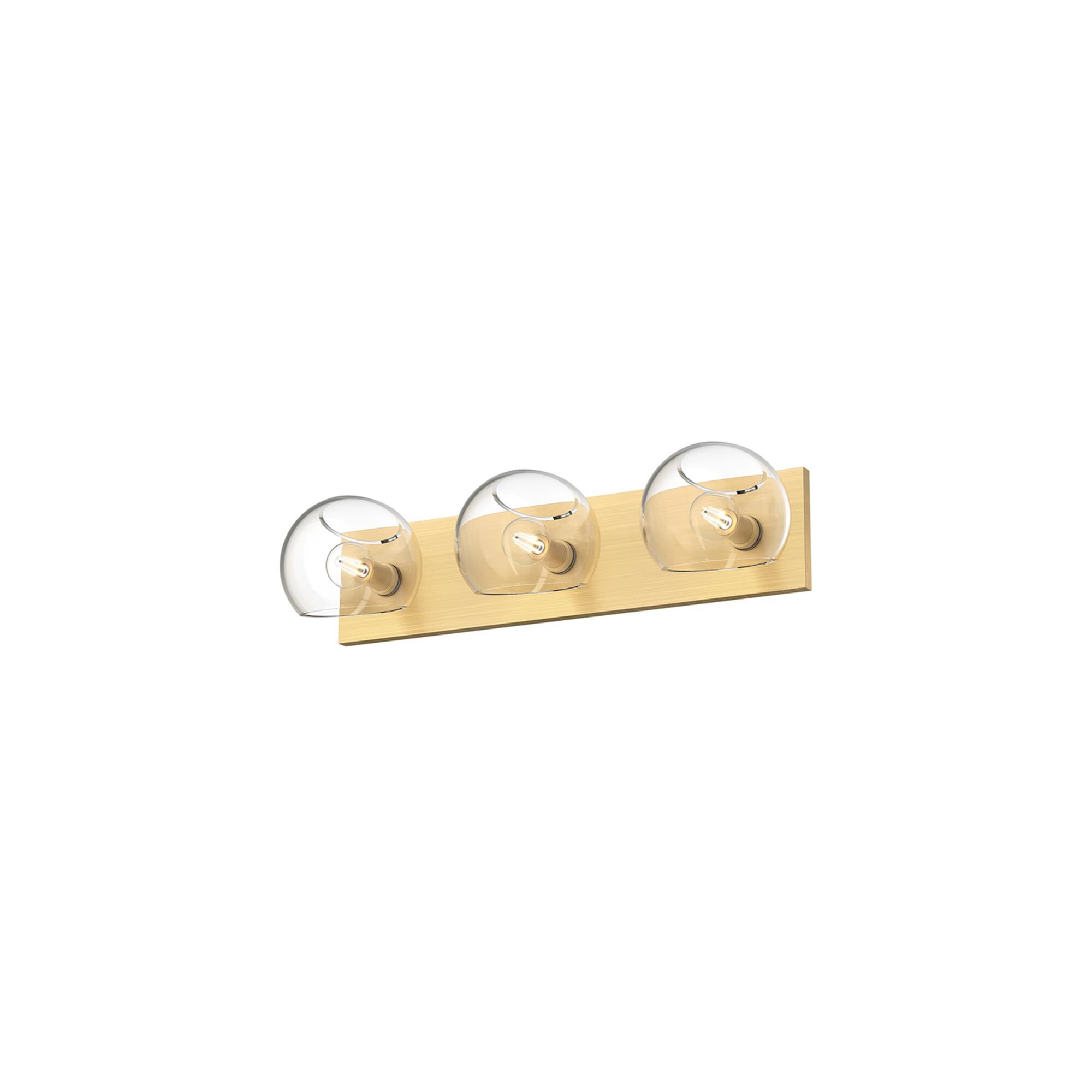 Shown in Brushed Gold finish and Clear glass