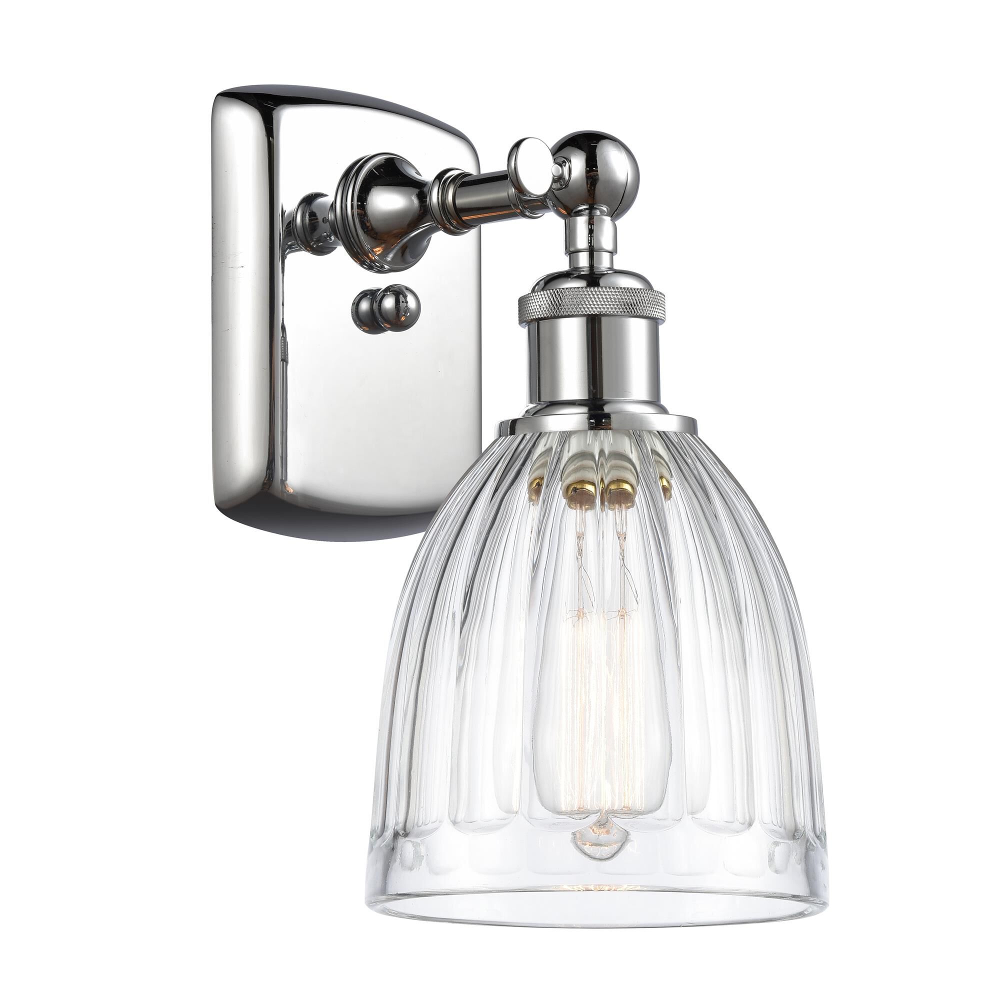Shown in Polished Chrome finish and Drum glass and Glass shade