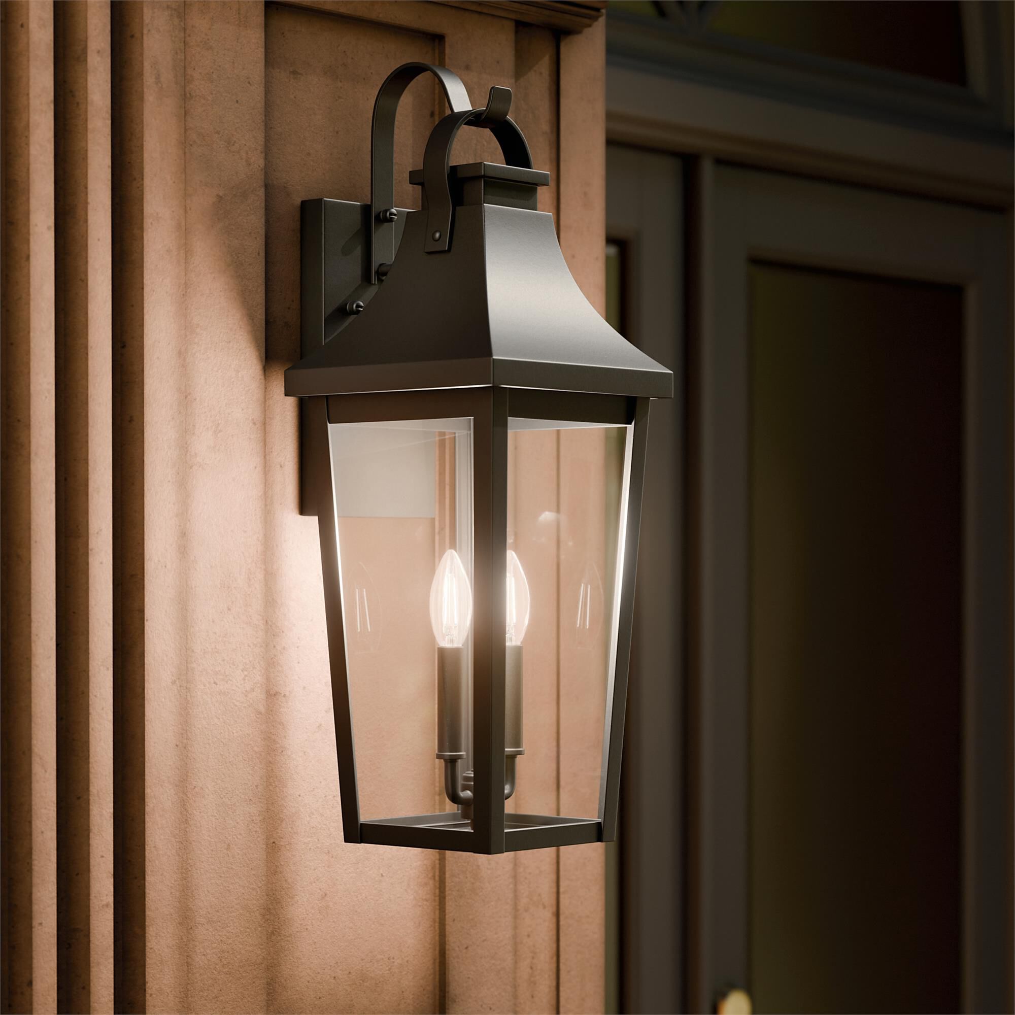 Shown in Textured Black finish and Clear glass