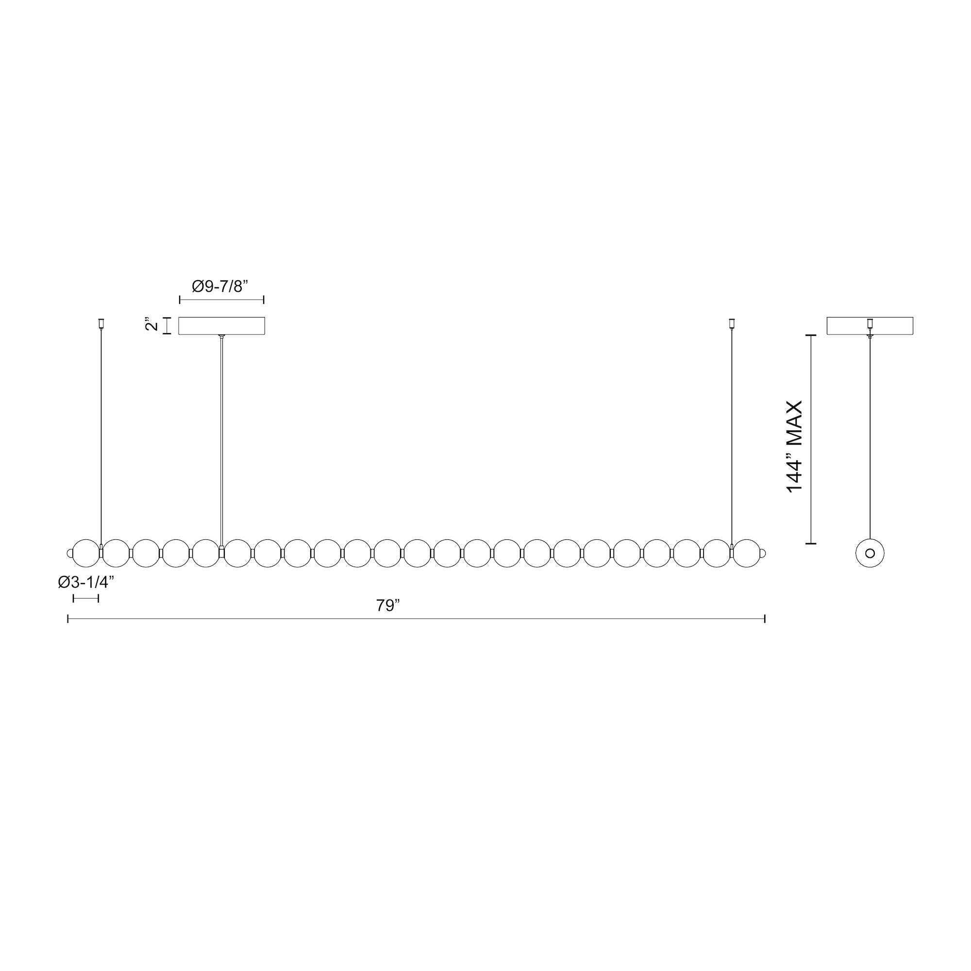 Alora Lighting Akoya 79 Inch LED Linear Suspension Light