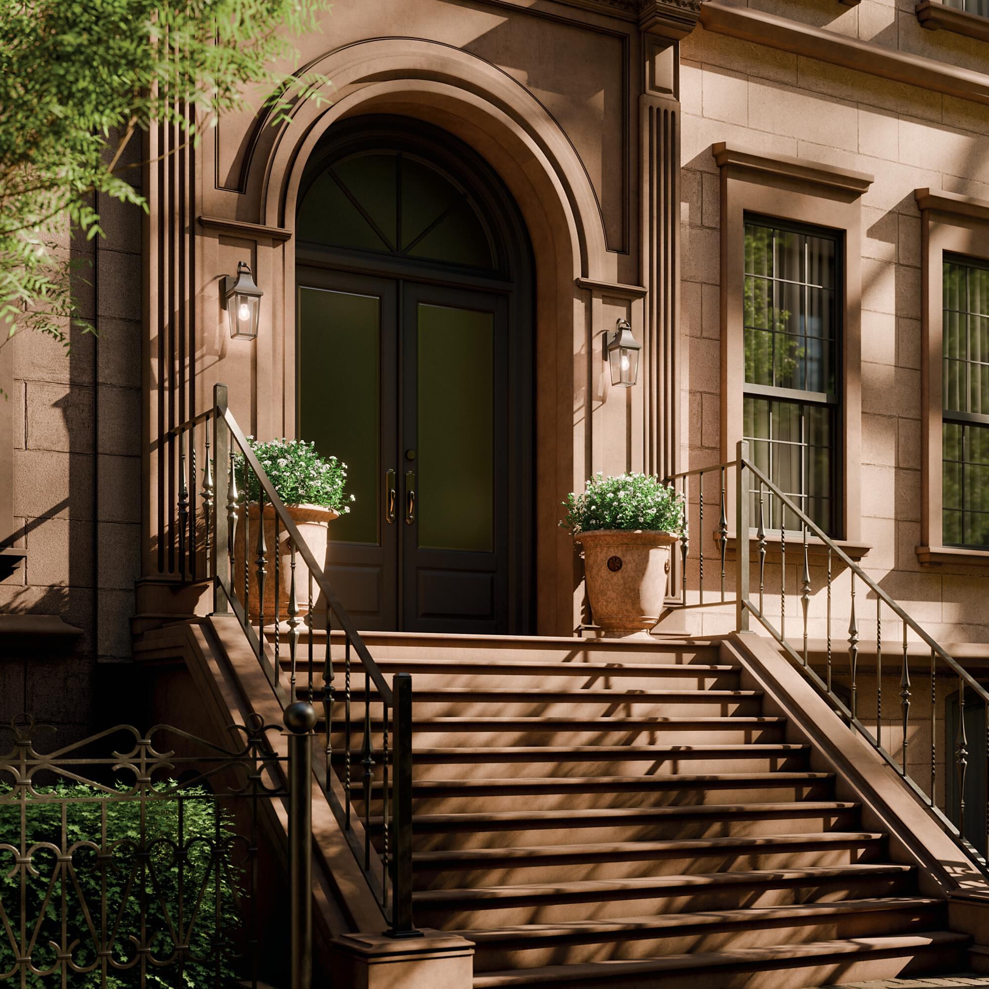 Shown in Olde Bronze finish and Clear glass