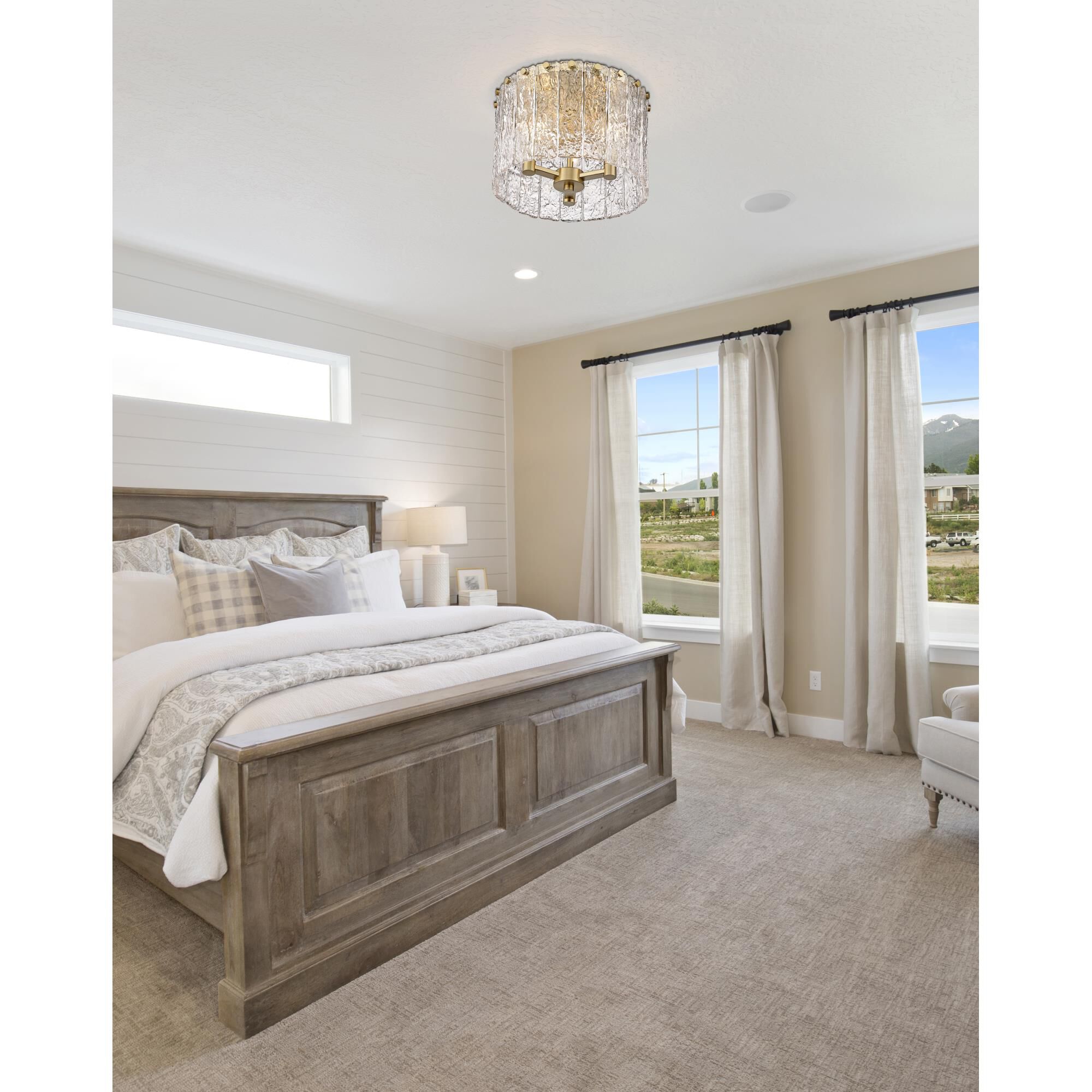 Glacier 12 Inch 3 Light Flush Mount by Z-Lite