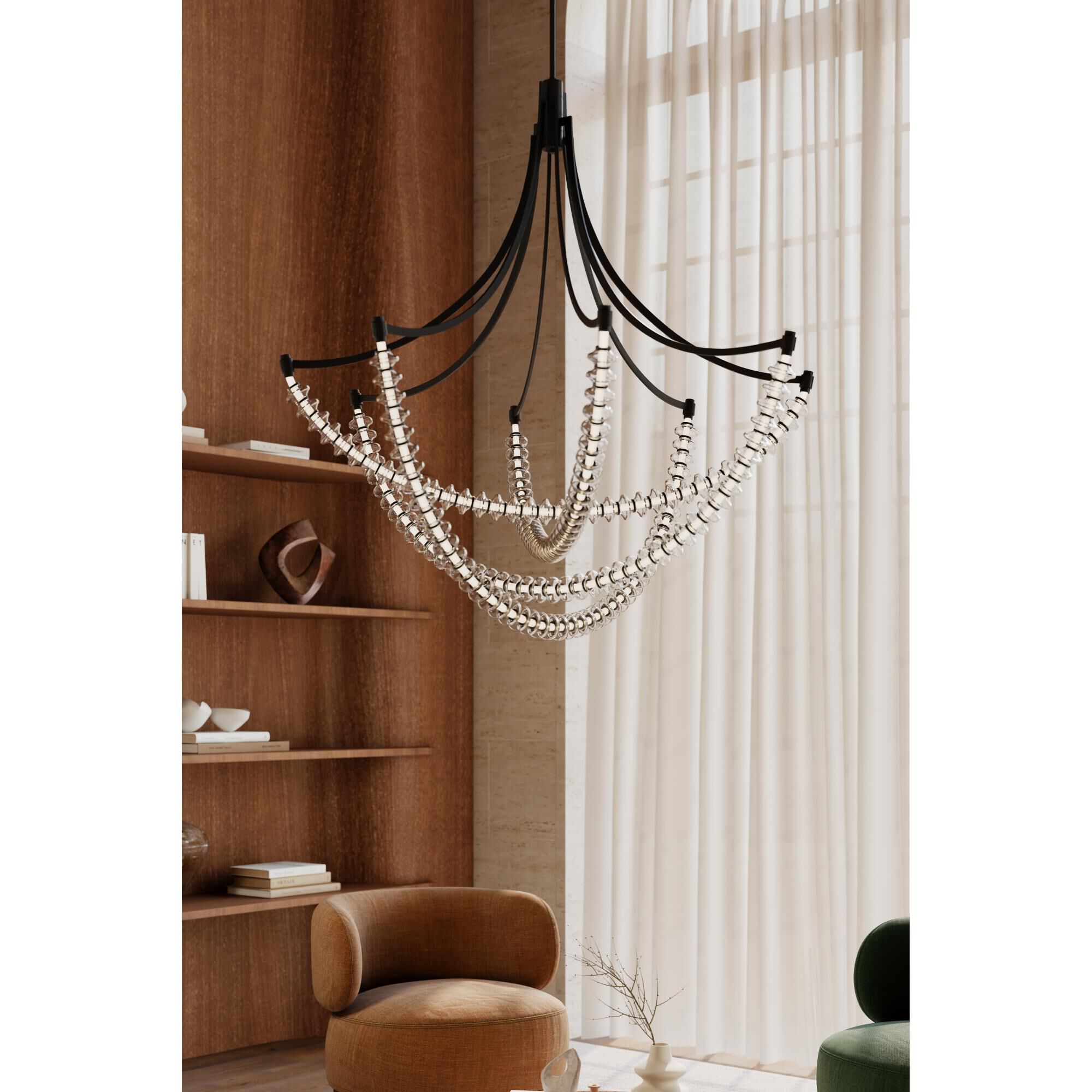 Shown in Dark Matte Black finish and Clear glass