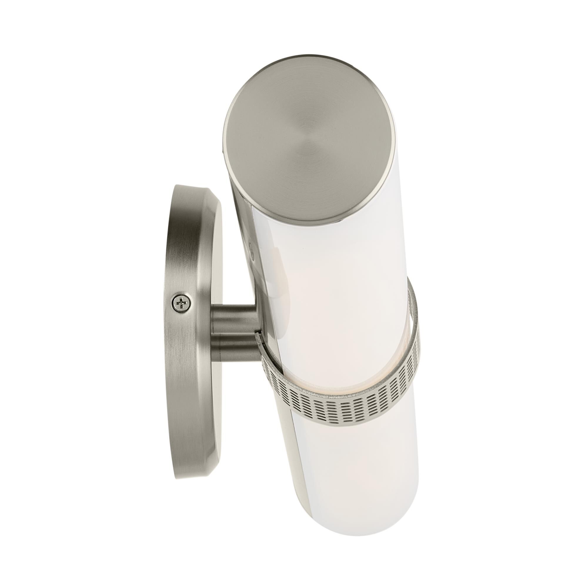 Shown in Brushed Nickel finish and Clear with Painted White Inside glass