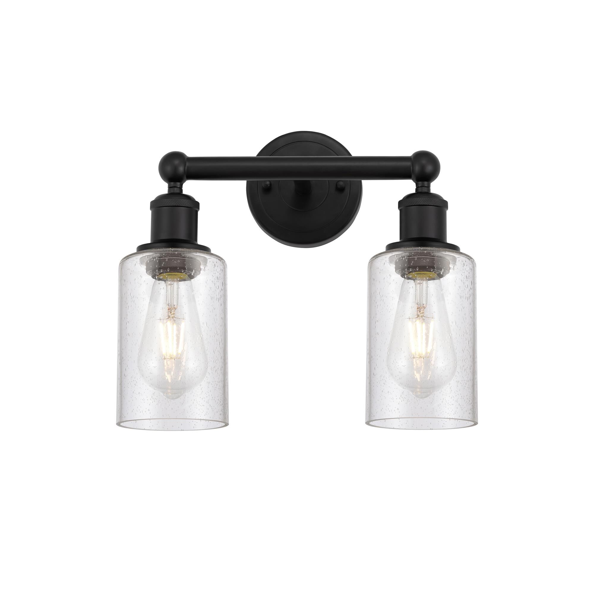 Shown in Matte Black finish and Seedy glass