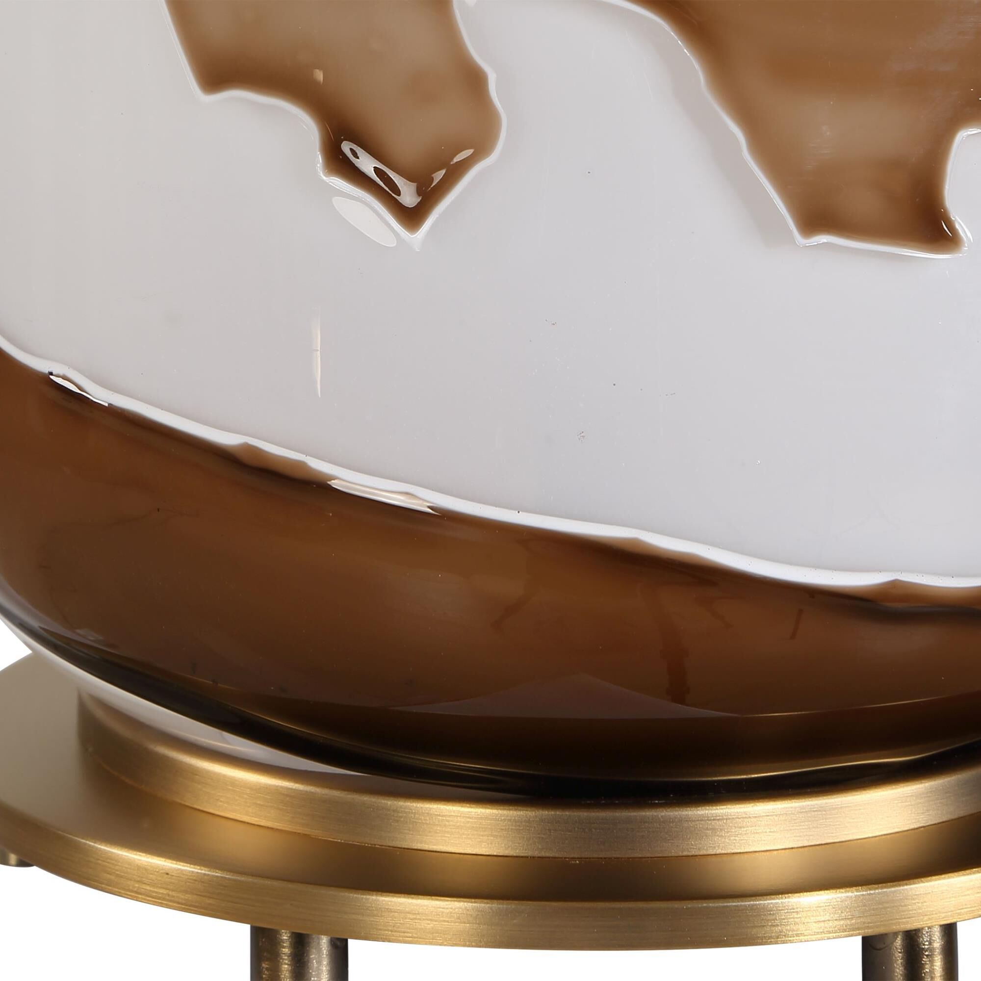 Shown in Brown, White finish and Round Hardback shade