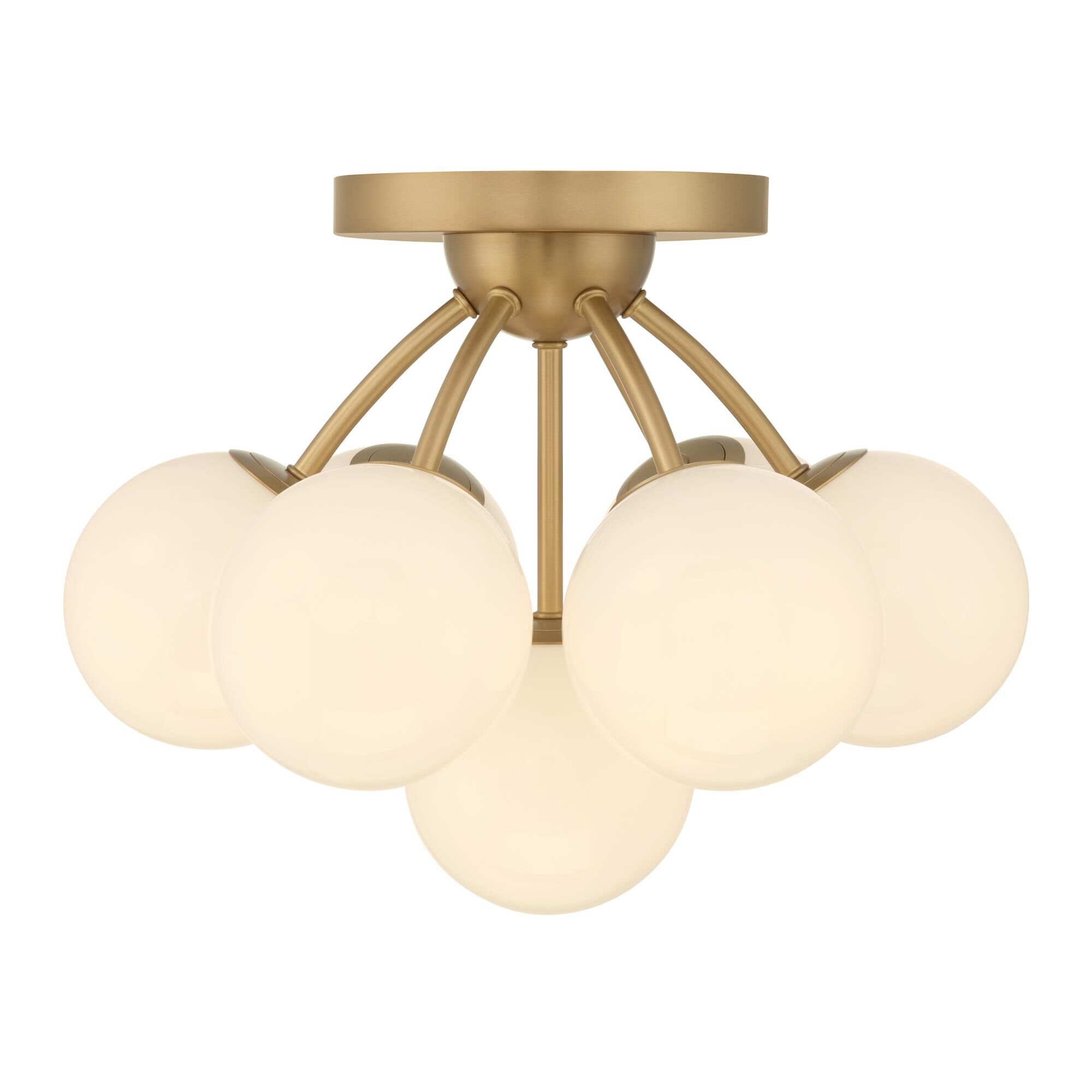 Shown in Legacy Brass finish and Opal glass