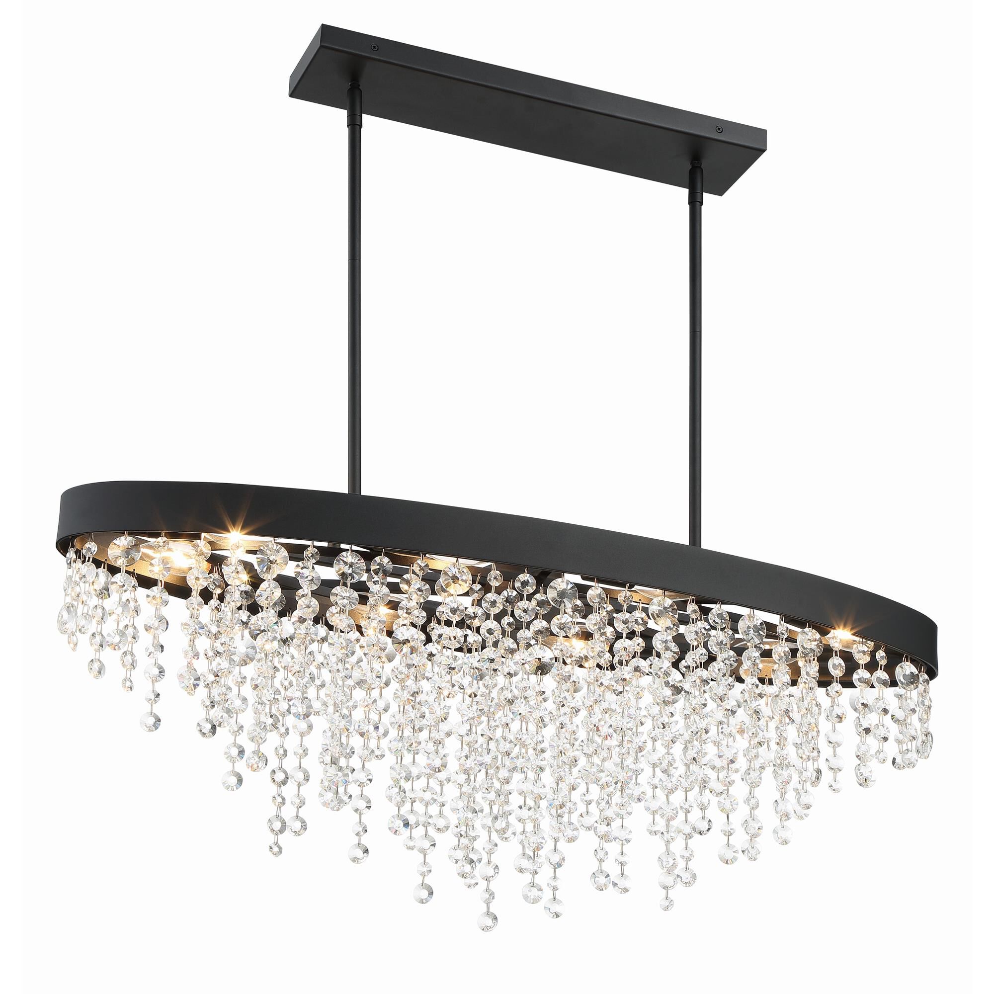 Shown in Black Forged finish and Hand Cut crystal