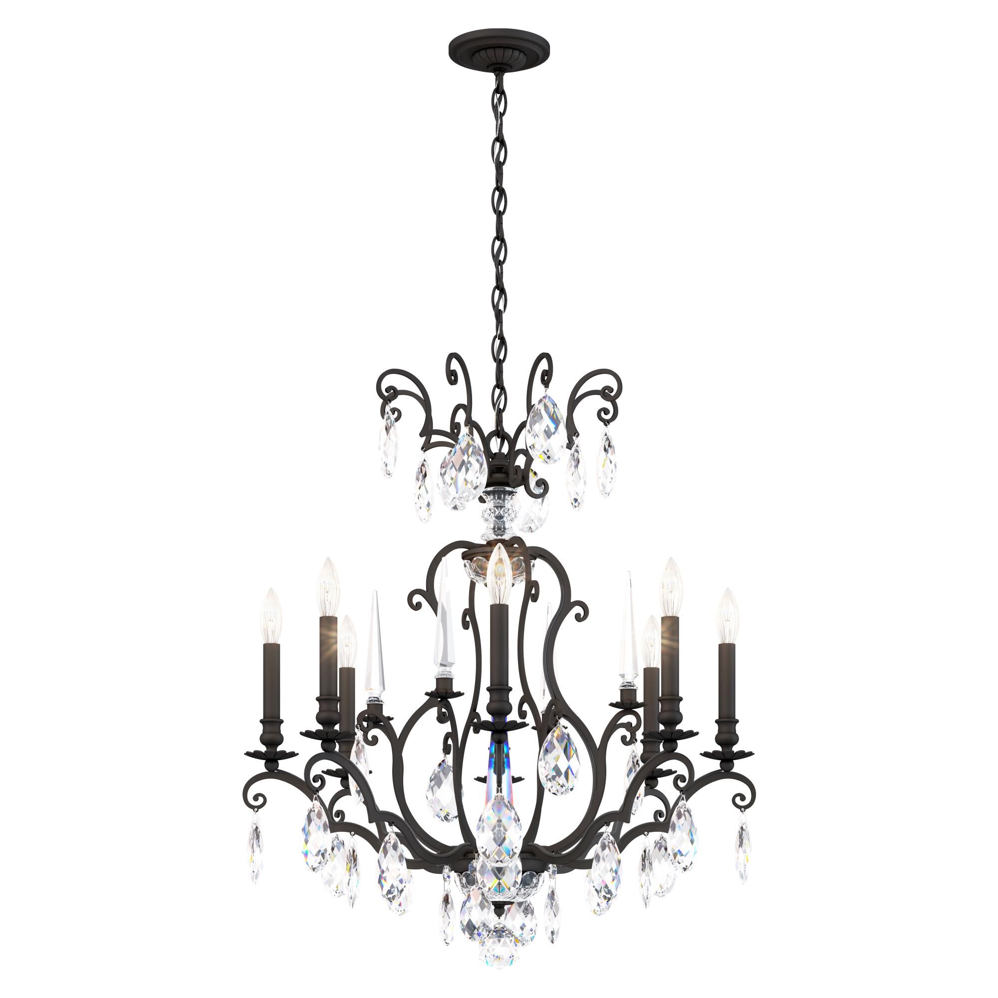 Nouveau 32 Inch 8 Light Chandelier by Schonbek