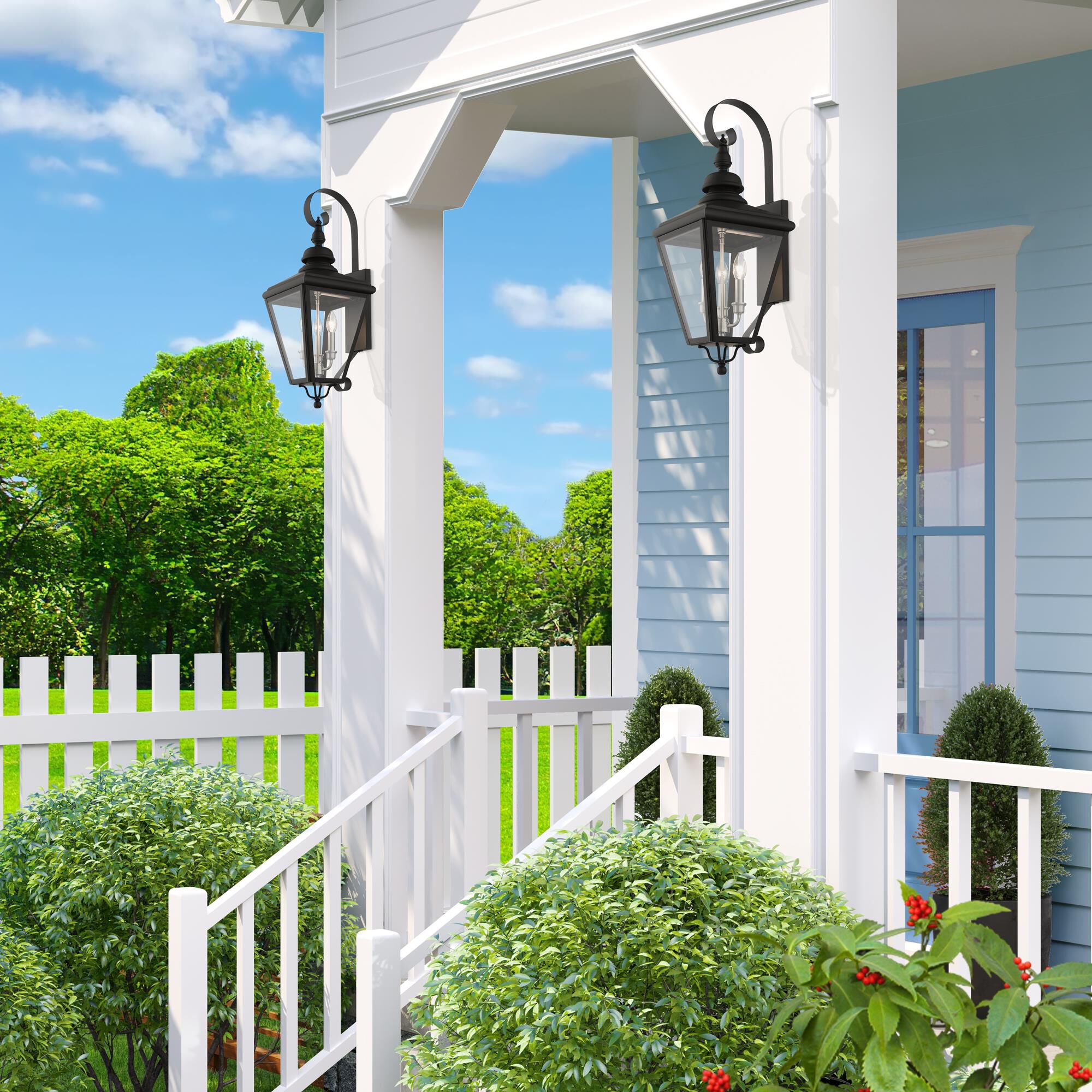 Adams 29 Inch Tall 3 Light Outdoor Wall Light by Livex Lighting