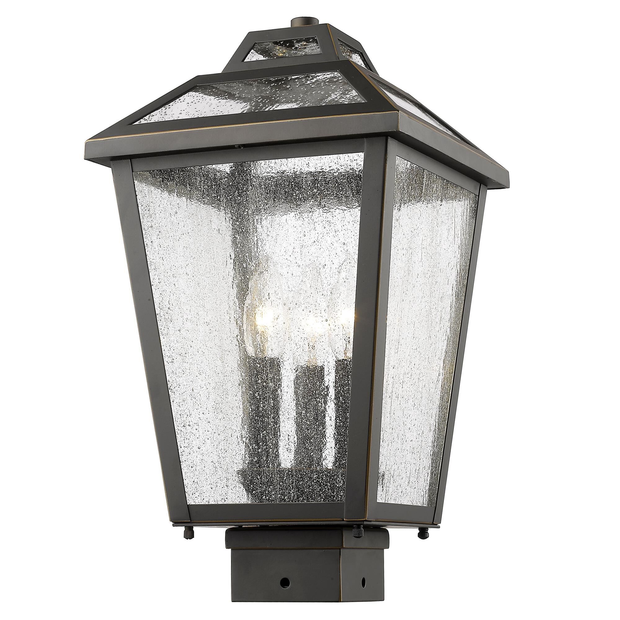 Shown in Oil Rubbed Bronze finish and Glass shade