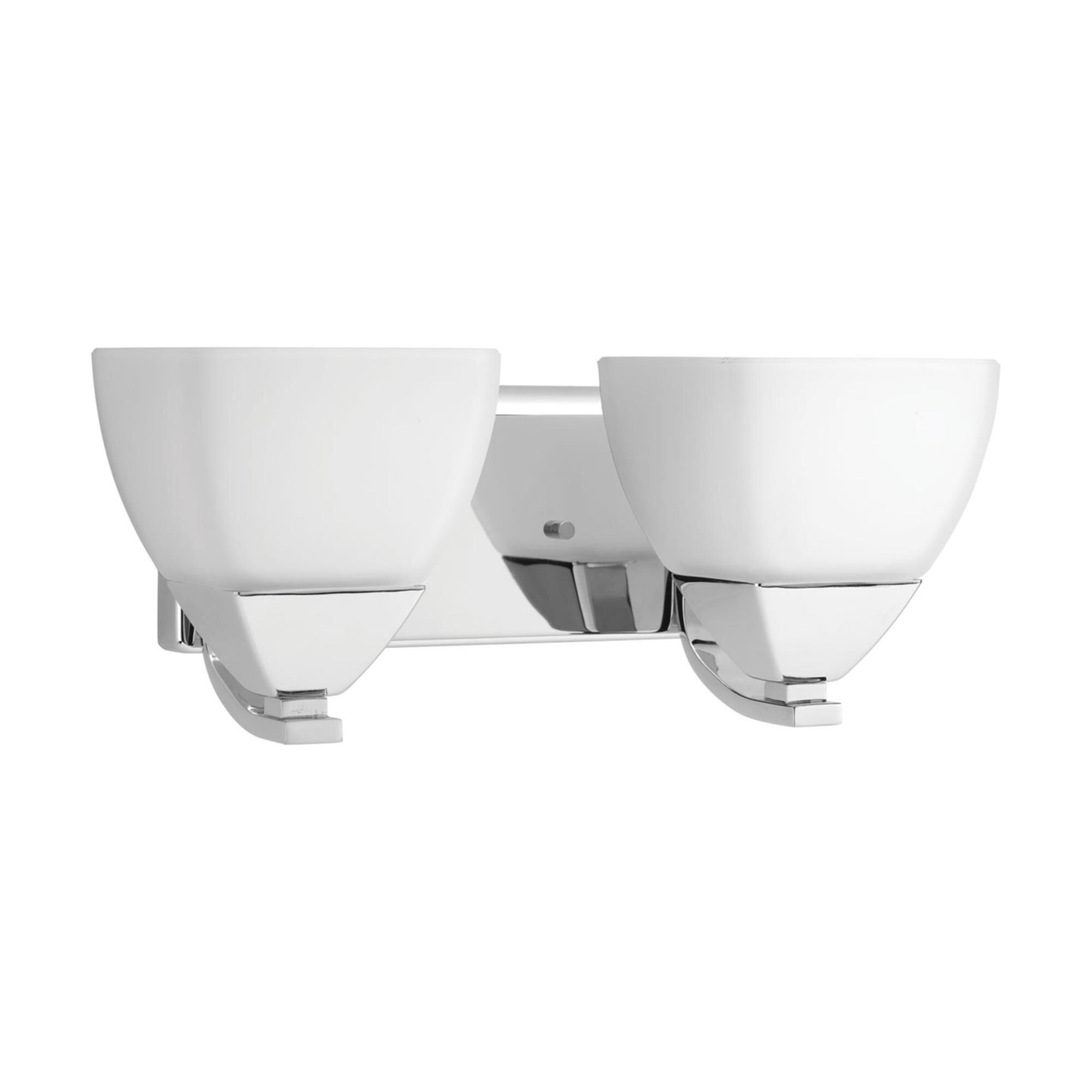 Shown in Polished Chrome finish and Etched White glass