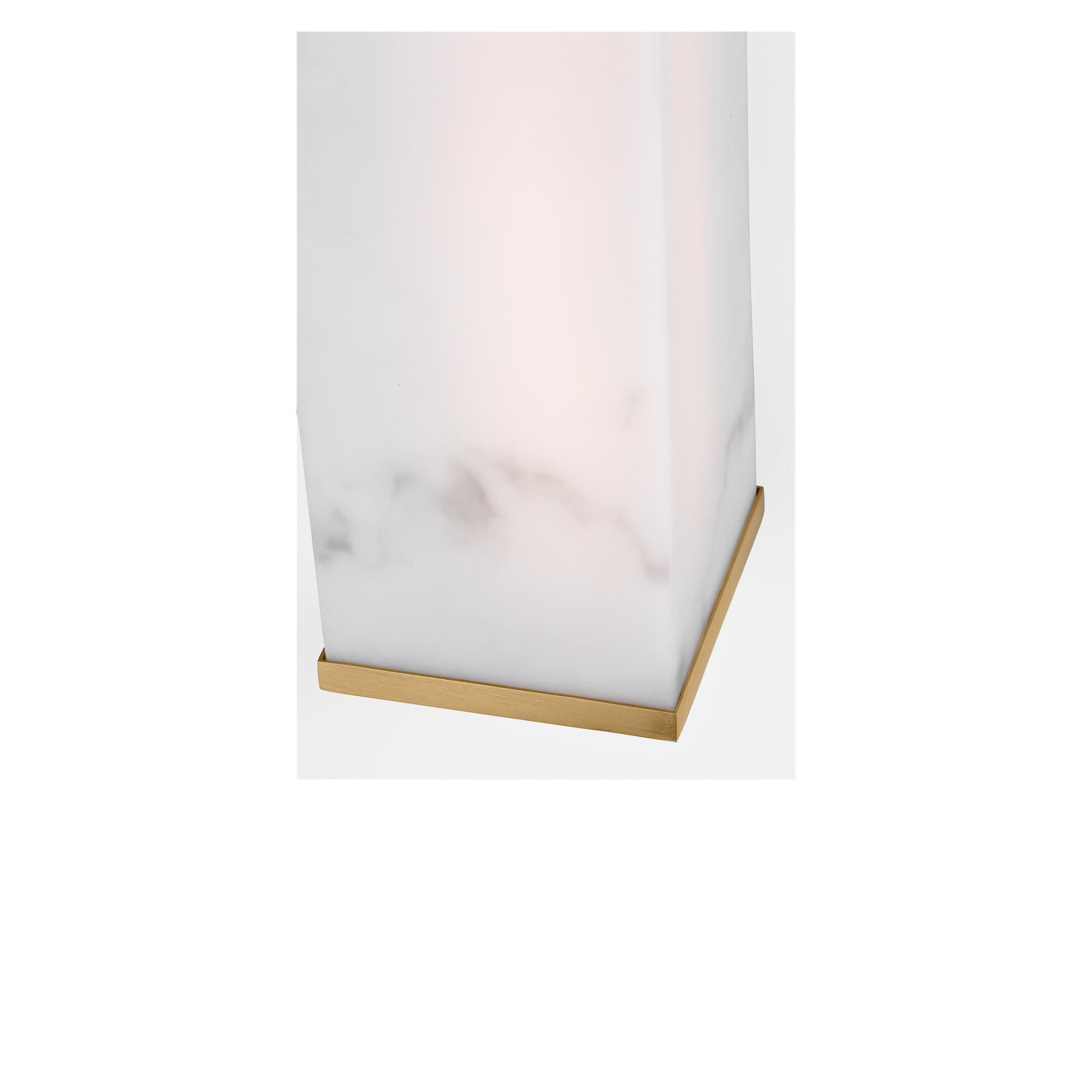 Shown in Burnished Brass finish and Faux Alabaster shade