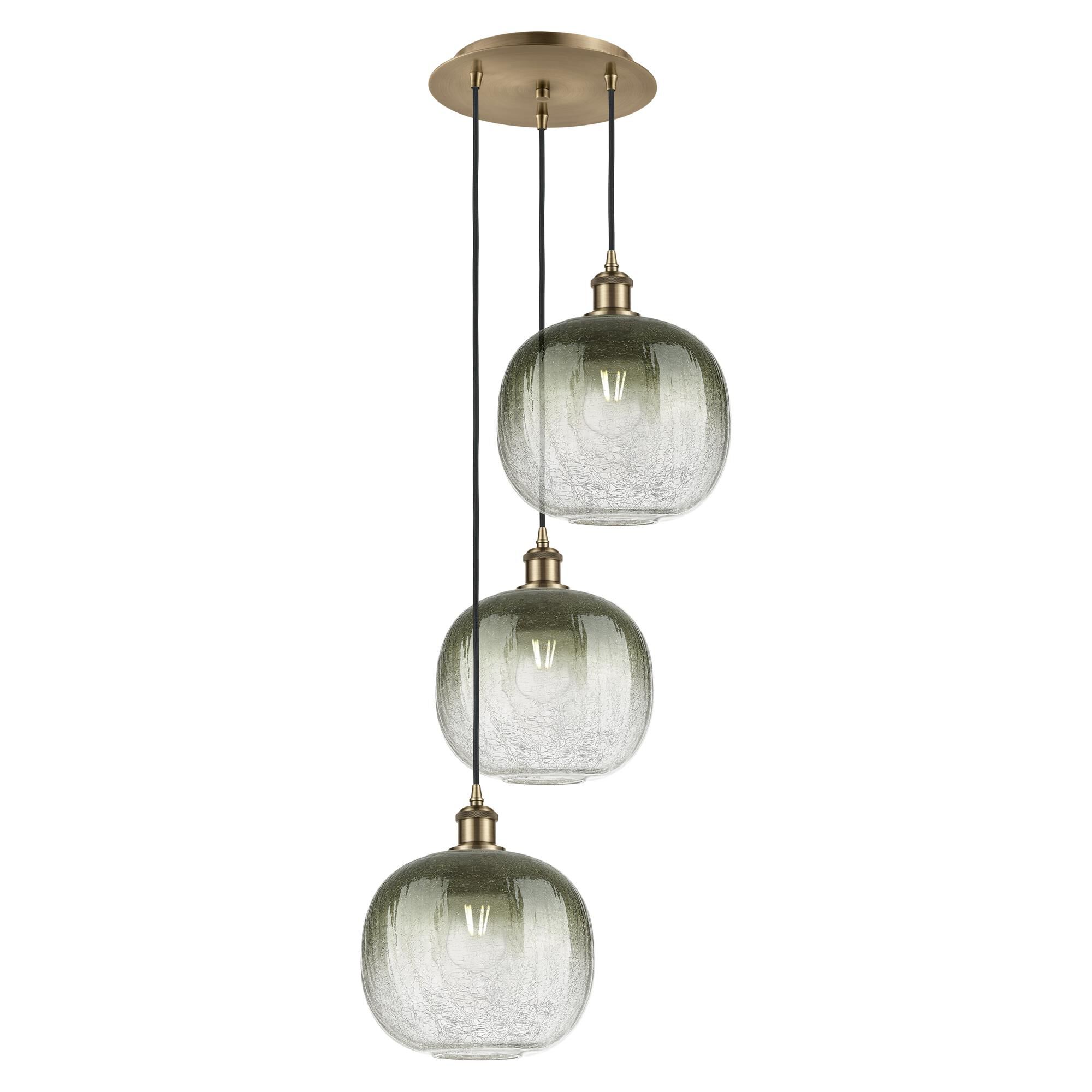 Shown in Antique Brass finish and Slate glass