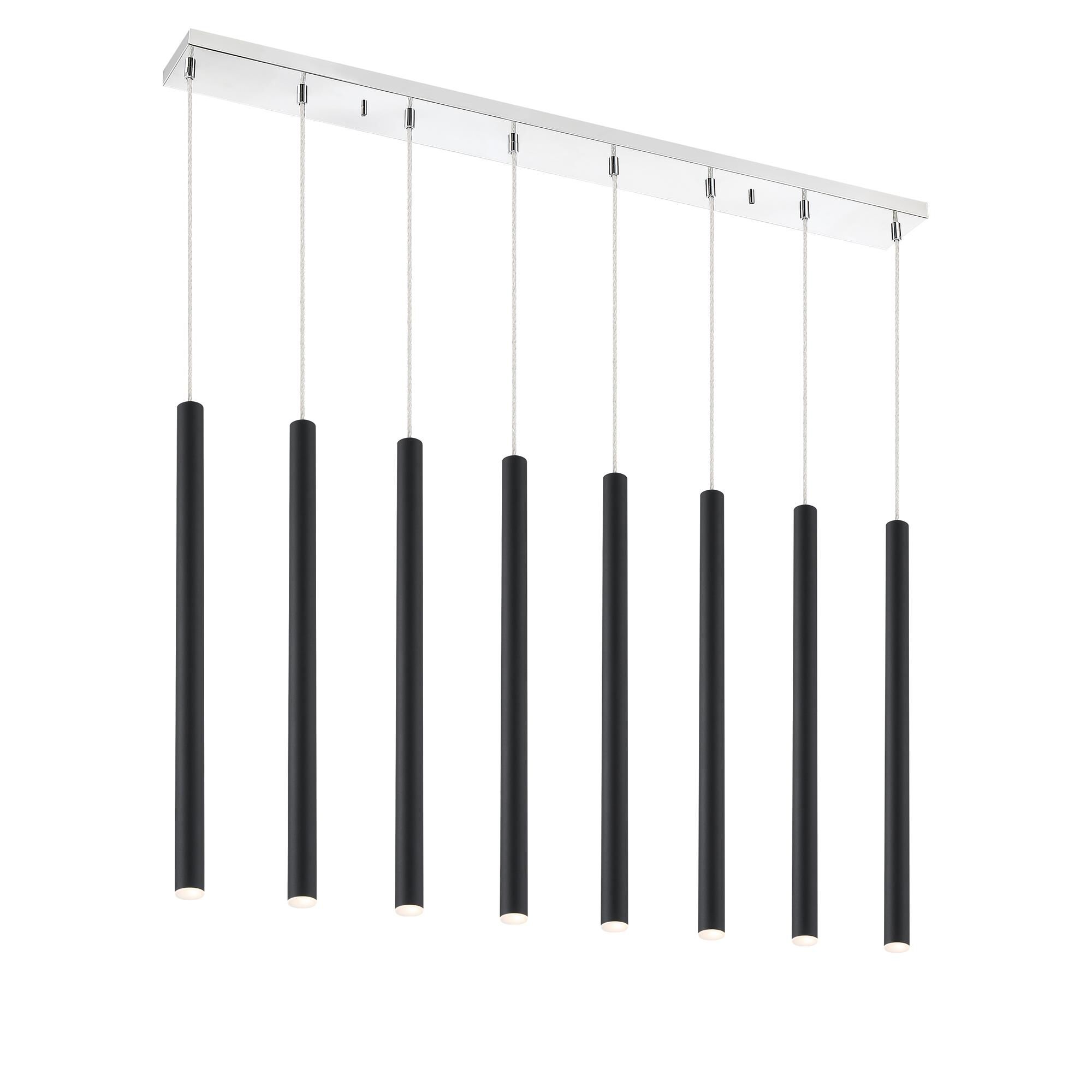 Shown in Chrome finish and Steel glass and Steel shade