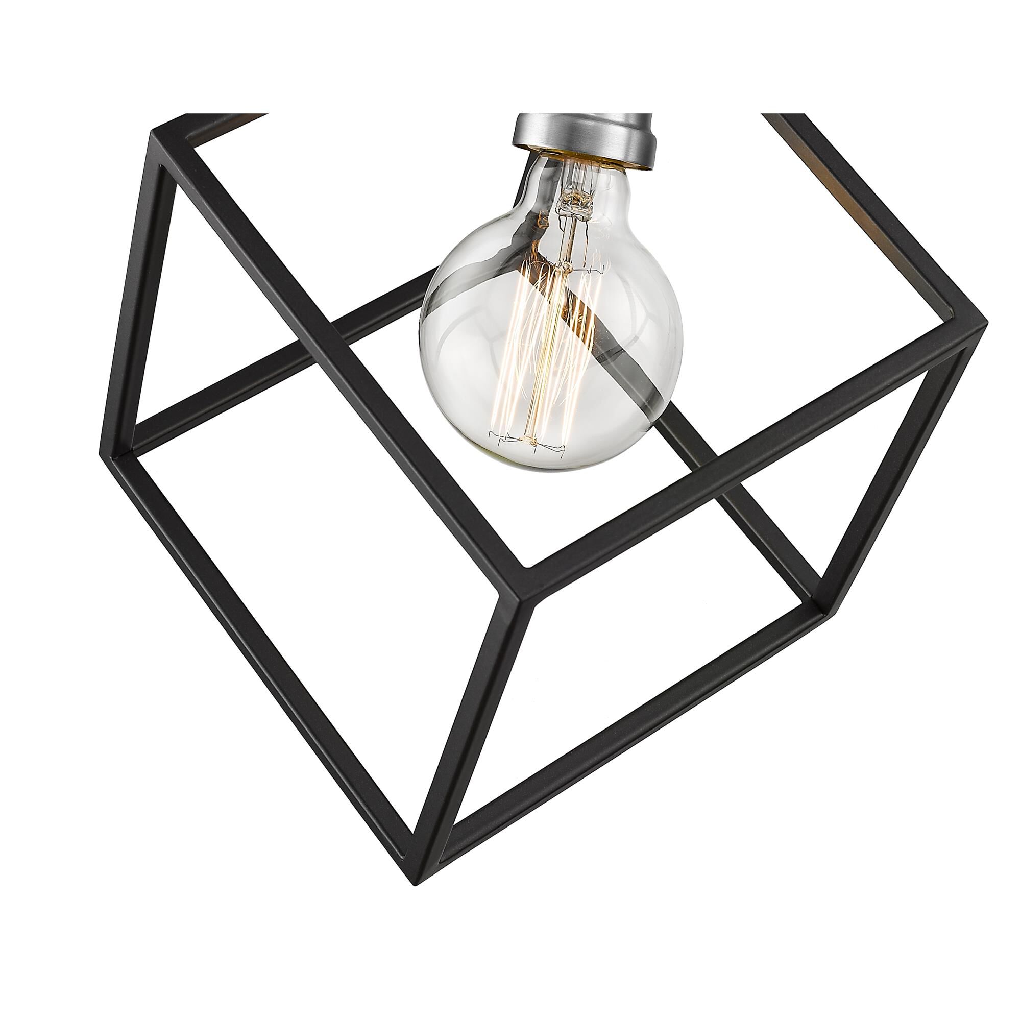 Shown in Matte Black + Brushed Nickel finish and --- glass and --- shade