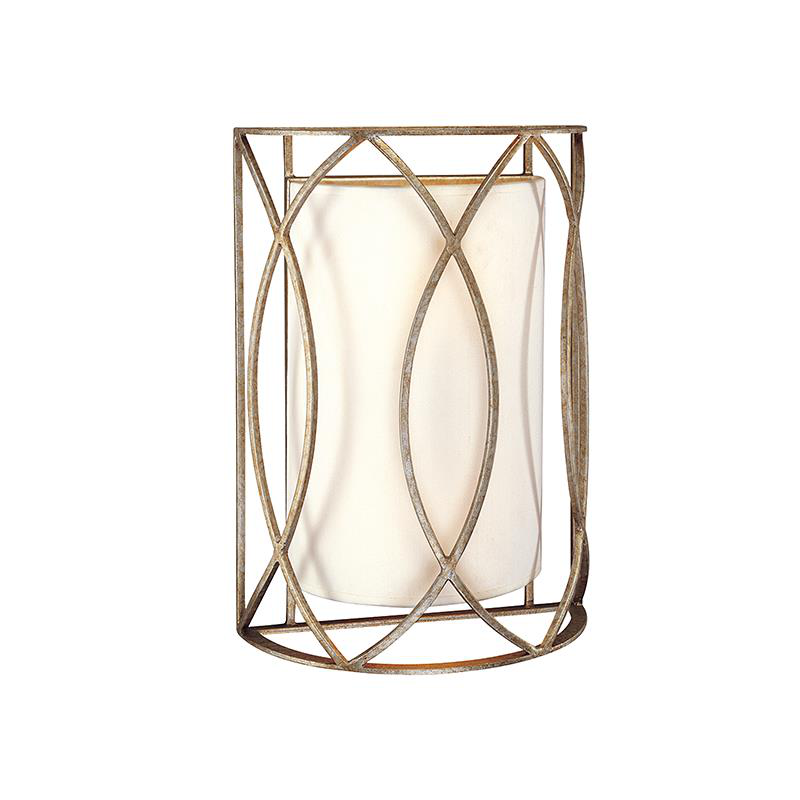 Shown in Silver Gold finish and Bronze Leaf glass and Hardback Linen shade