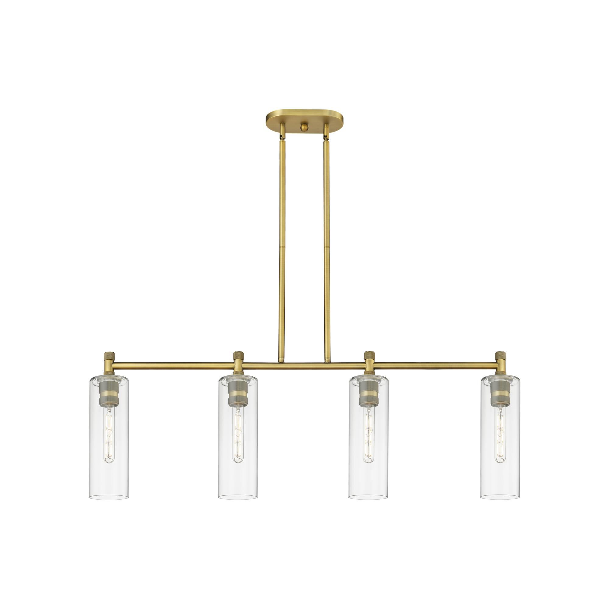 Shown in Brushed Brass finish and Clear glass