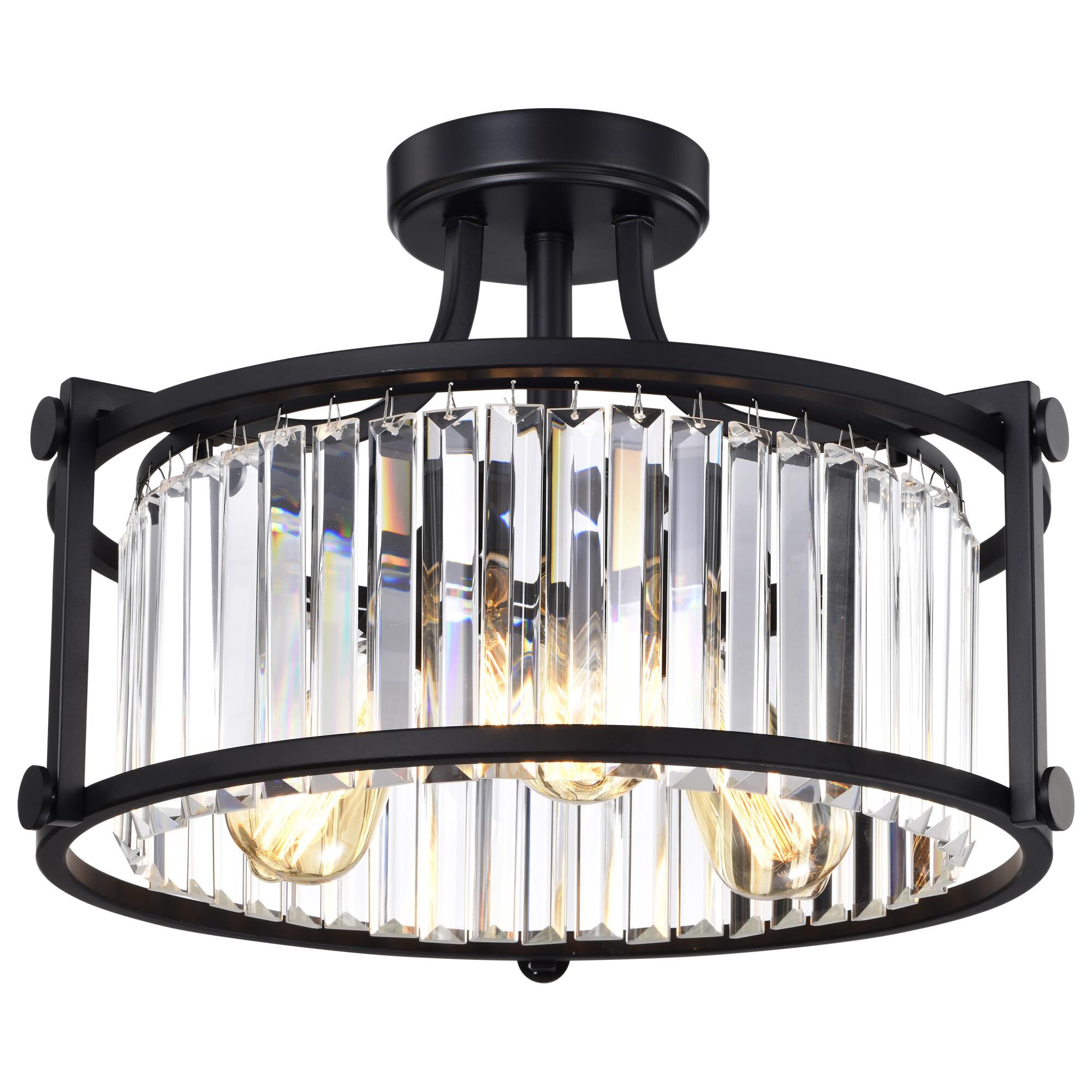 Krys 17 Inch 3 Light Semi Flush Mount by Nuvo Lighting