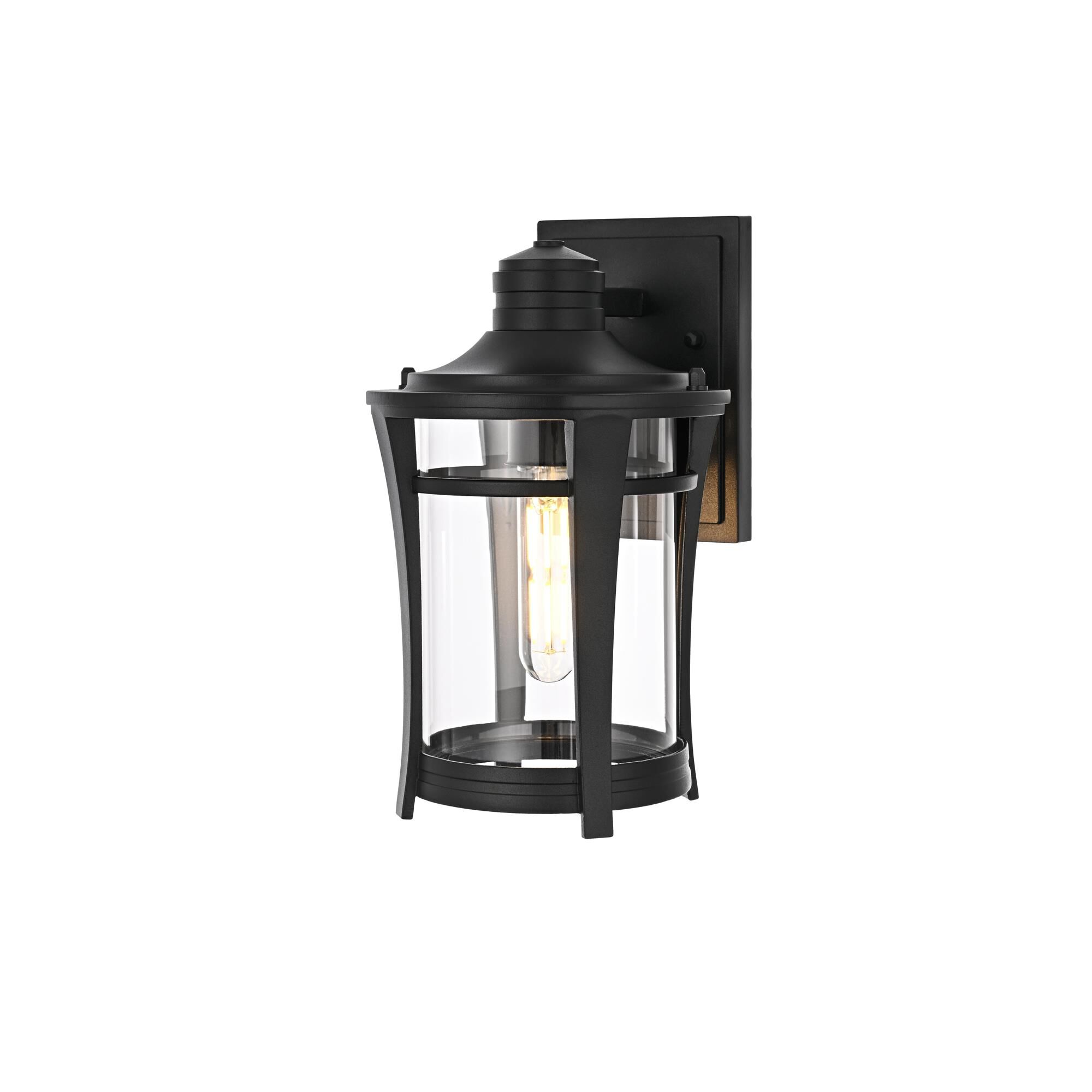 Shown in Black finish and Clear glass