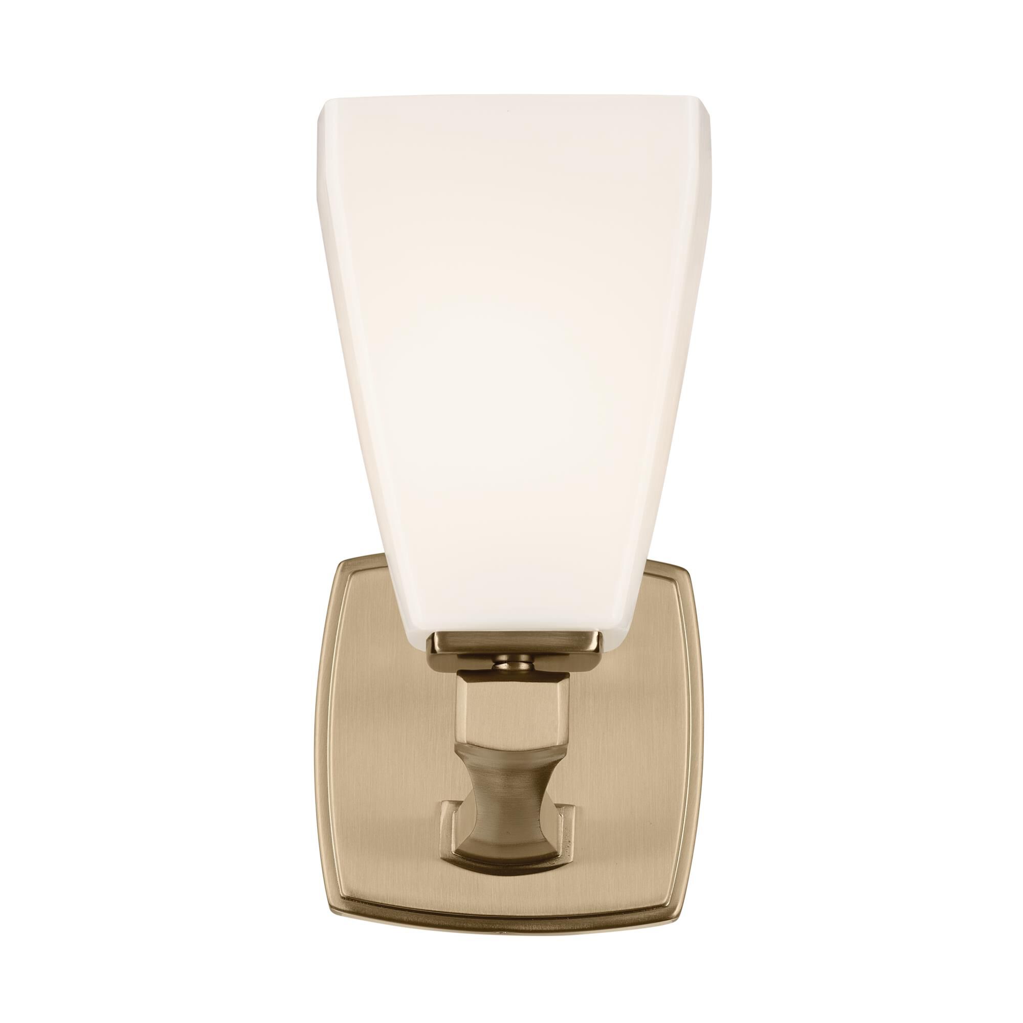 Shown in Champagne Bronze finish and Opal glass