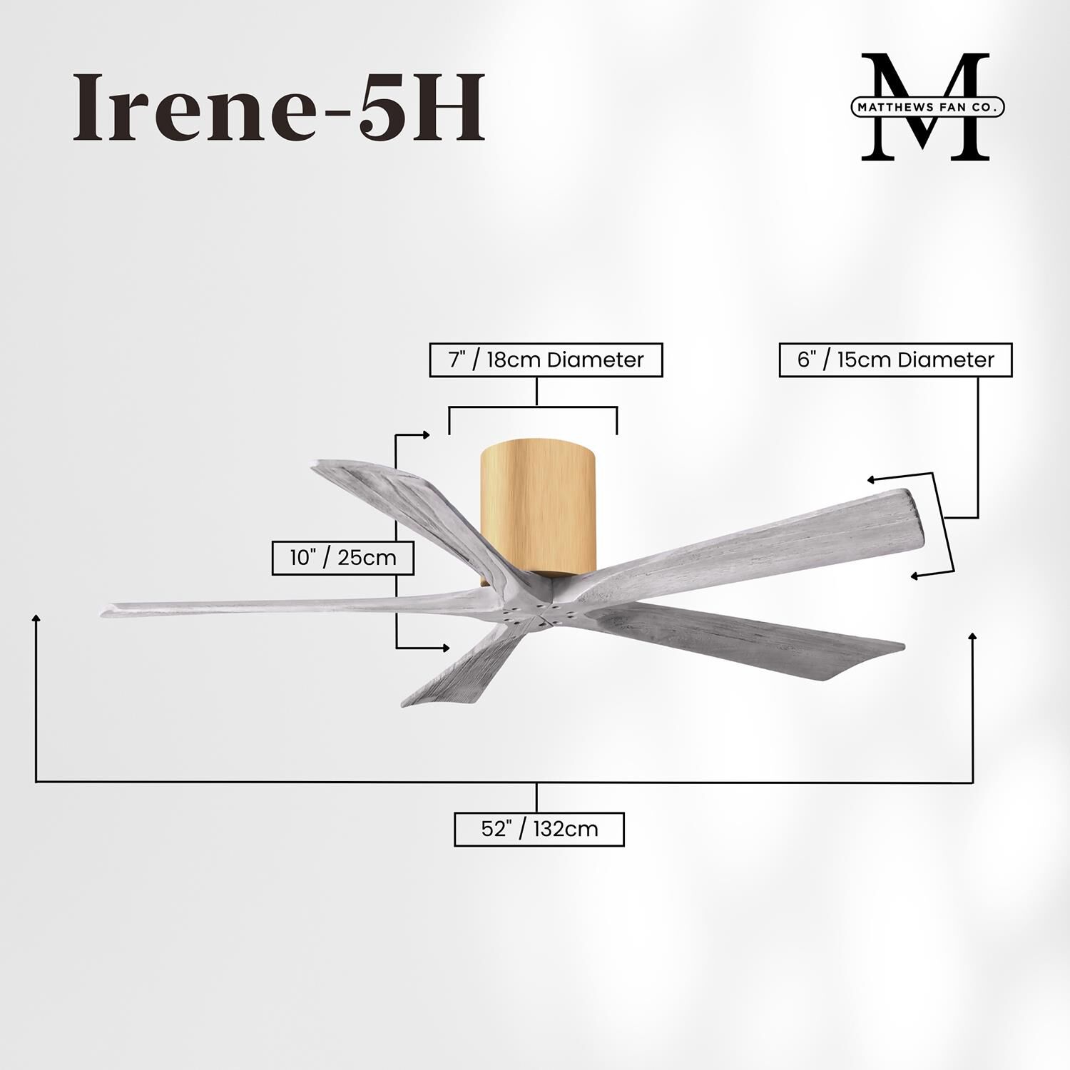Irene 52 Inch Flush Mount Fan by Matthews Fan Company