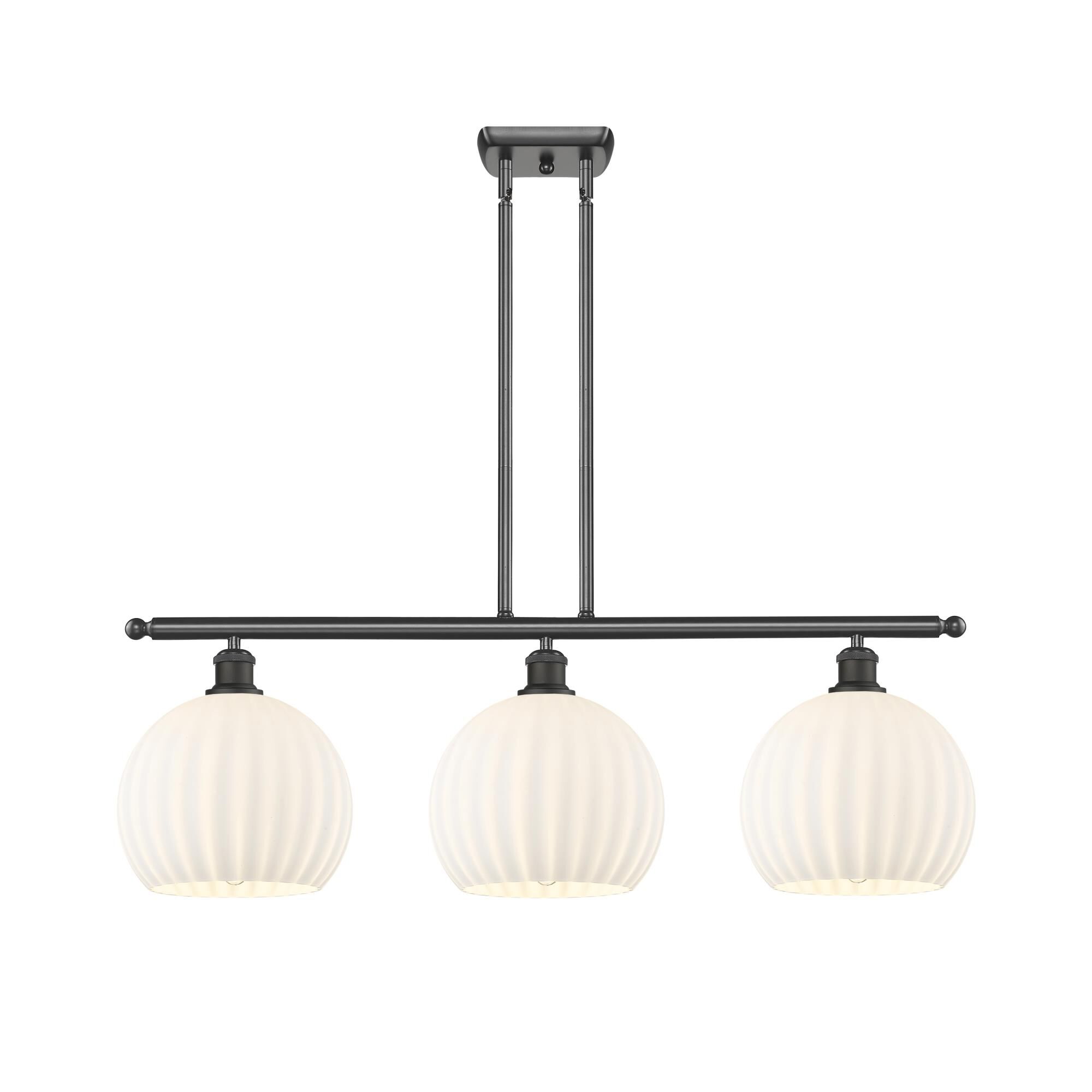 Shown in Oil Rubbed Bronze finish and White Venetian glass