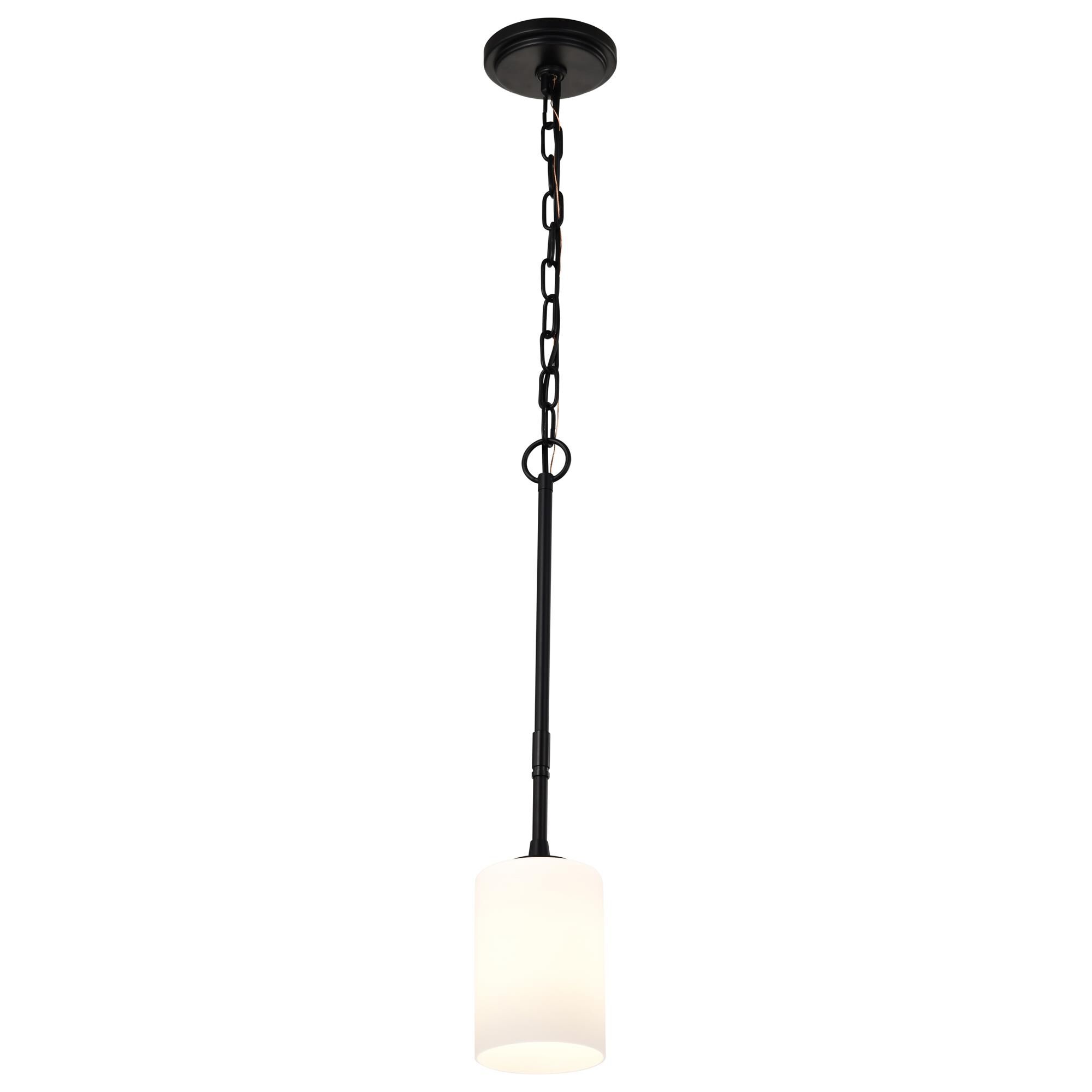 Shown in Matte Black finish and White Opal glass