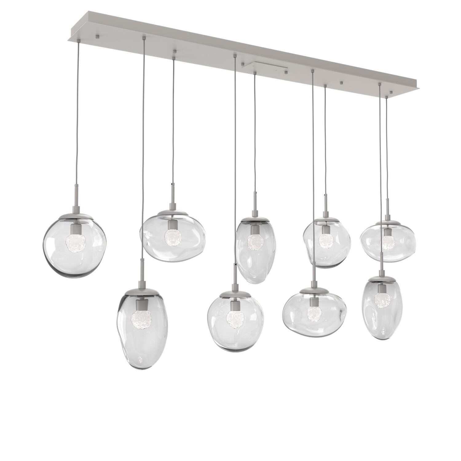 Shown in Metallic Beige Silver finish and Floret Inner Clear Outer glass