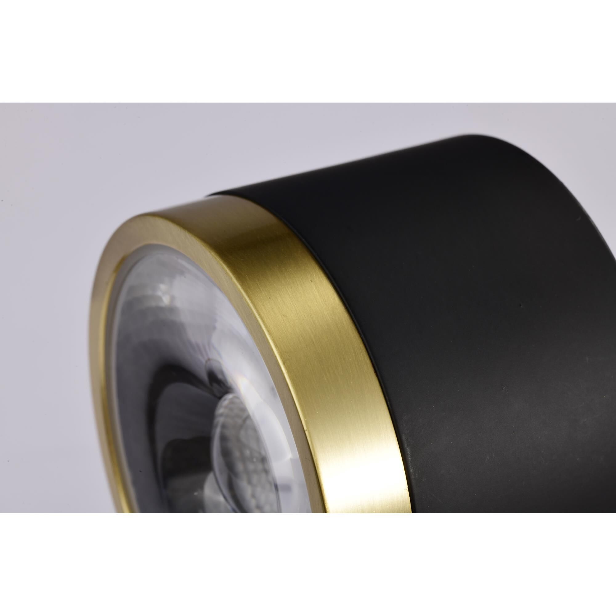Shown in Matte Black and Brushed Brass finish