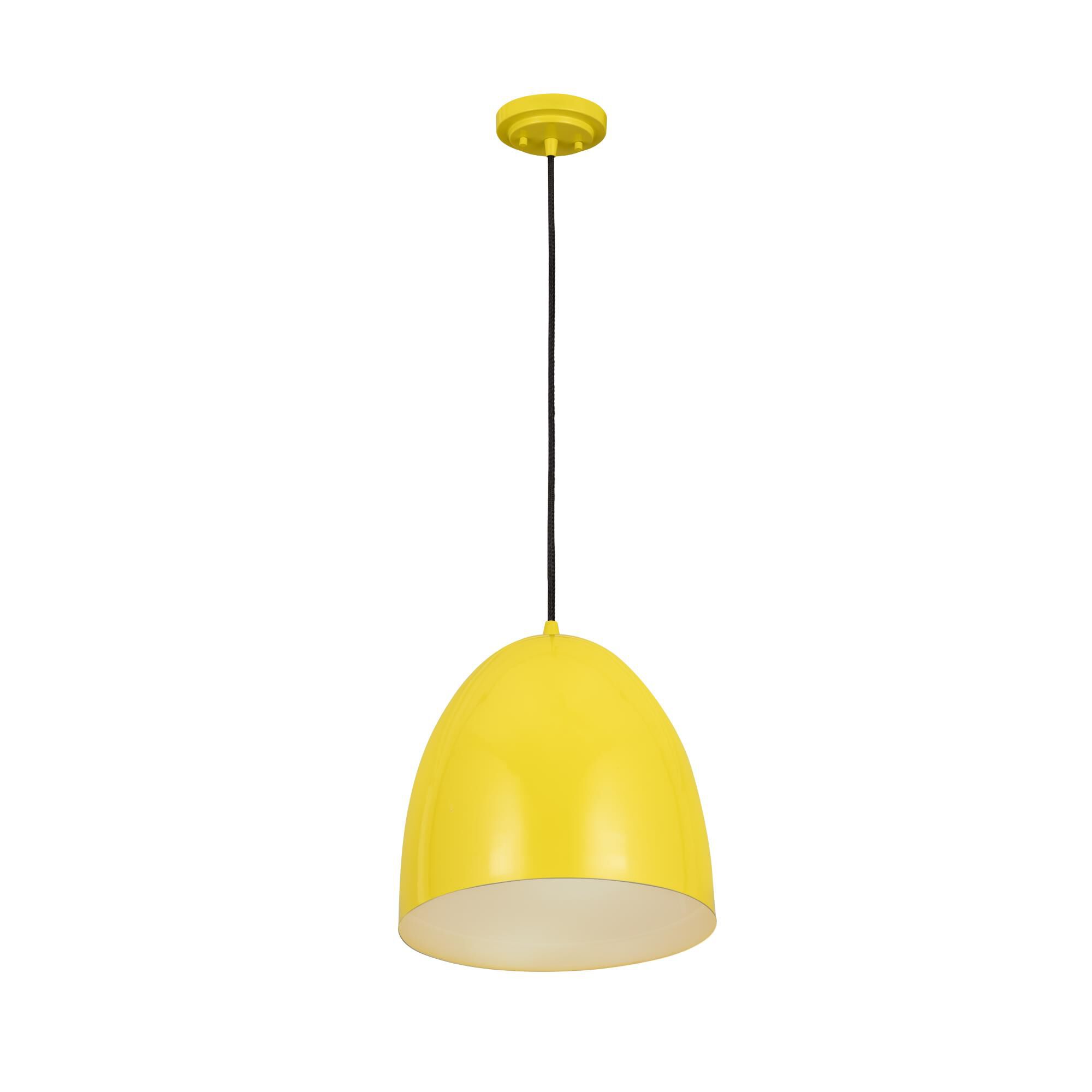 Shown in Yellow finish and Iron glass and Iron shade
