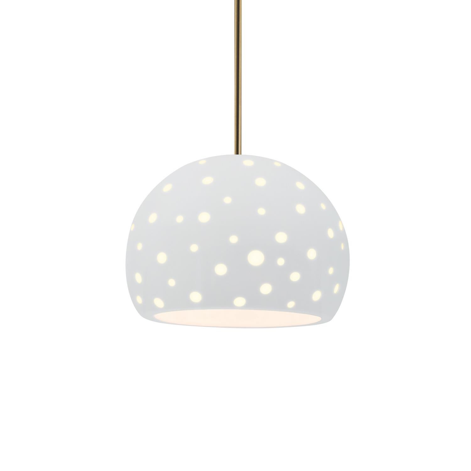 Shown in Antique Brass finish and Gloss White shade