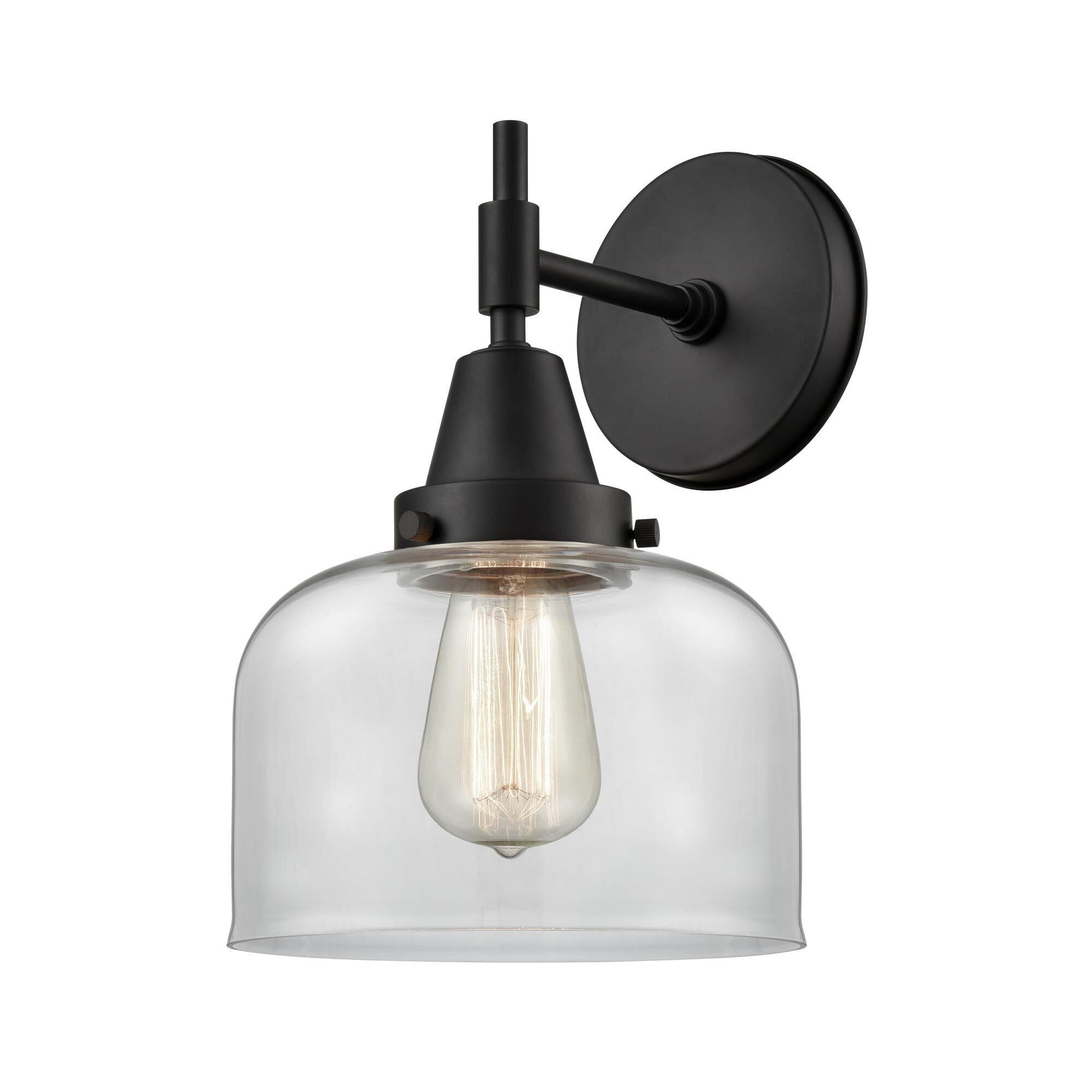 Shown in Matte Black finish and Clear Large Cone glass