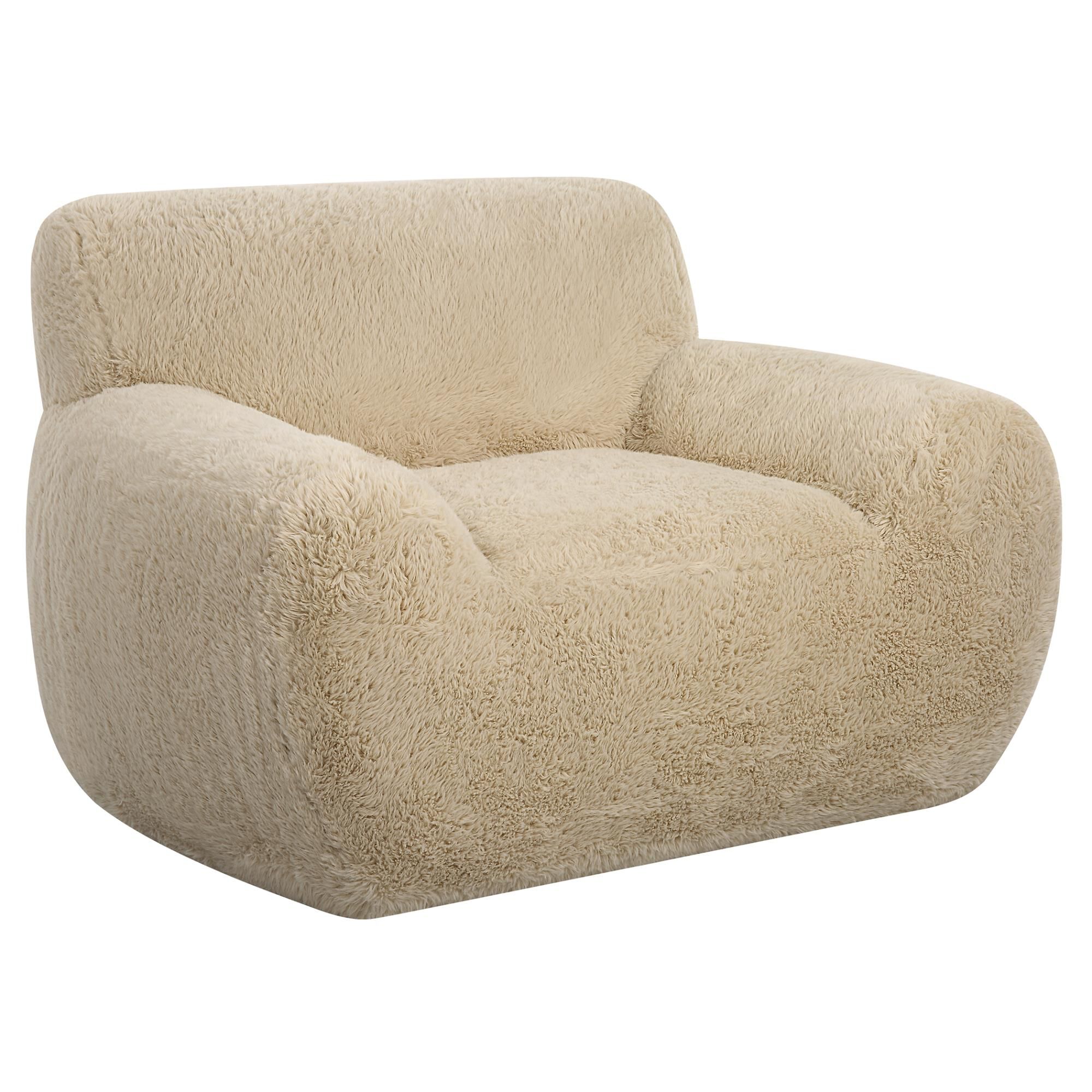 Shown in The Definition Of A Cozy Place To Rest, The Caramel Toned Long-Haired Faux Sheepskin Creates Rich Te finish