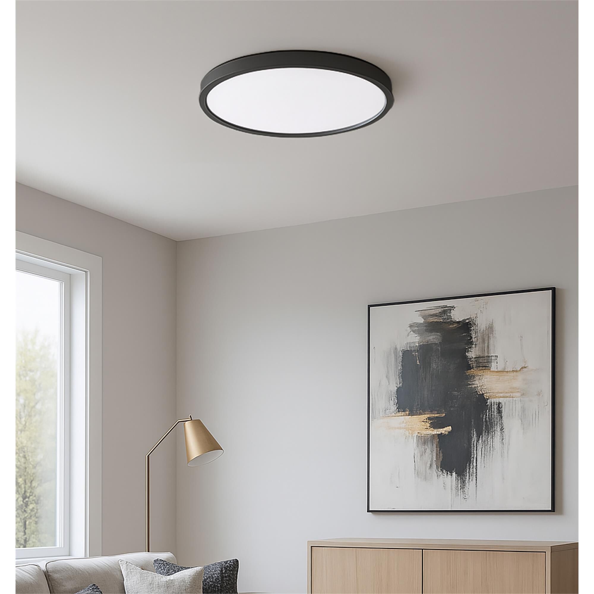 Shown in Black finish and White Acrylic glass
