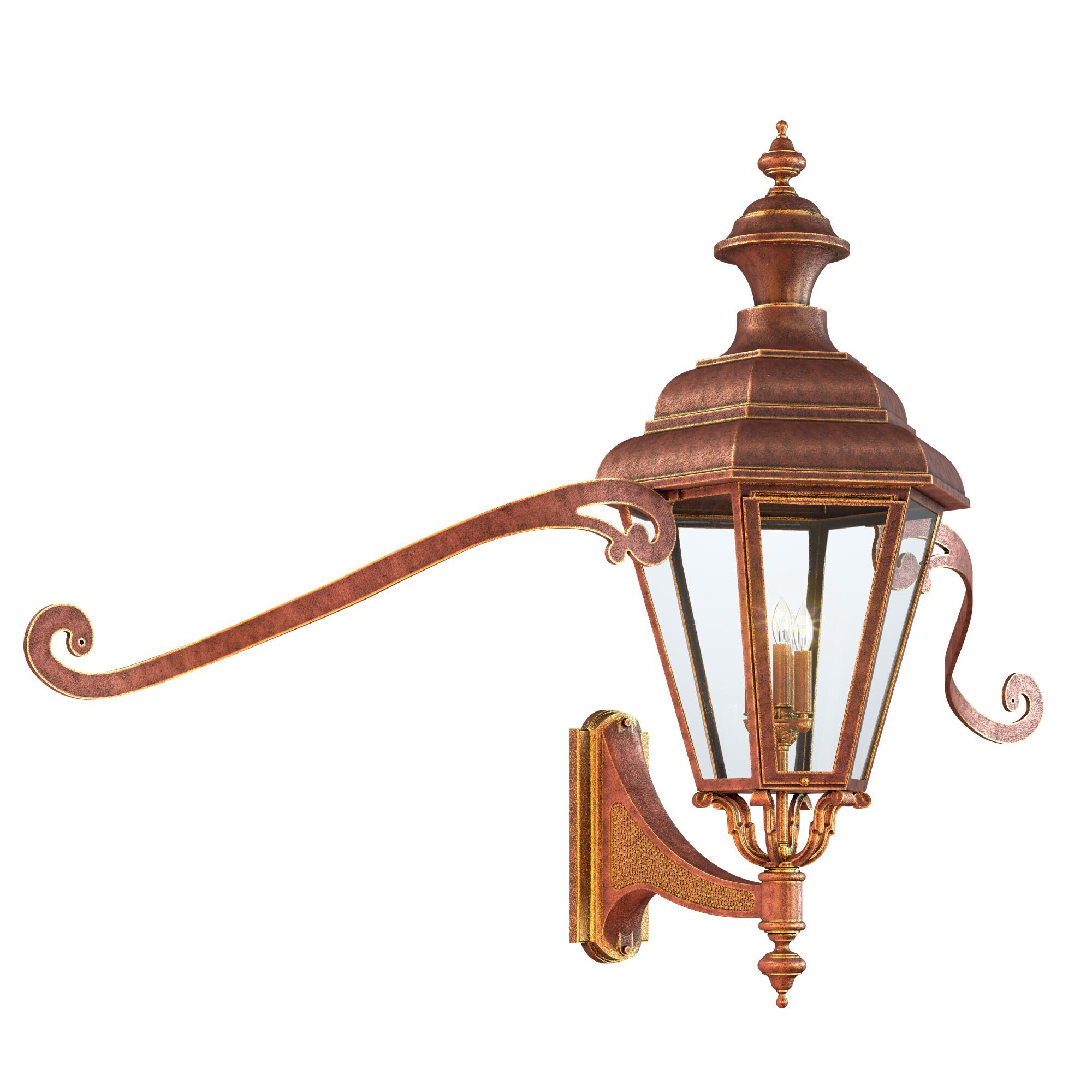 Shown in Antique Red finish and Ca glass