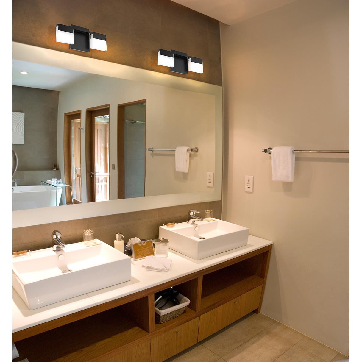 Shown in Matte Black finish and Frosted glass