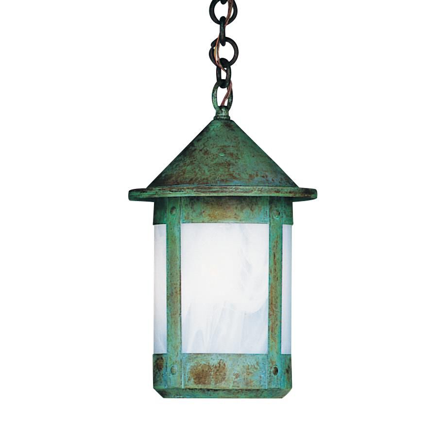 Shown in Verdigris Patina finish and White Opalescent glass