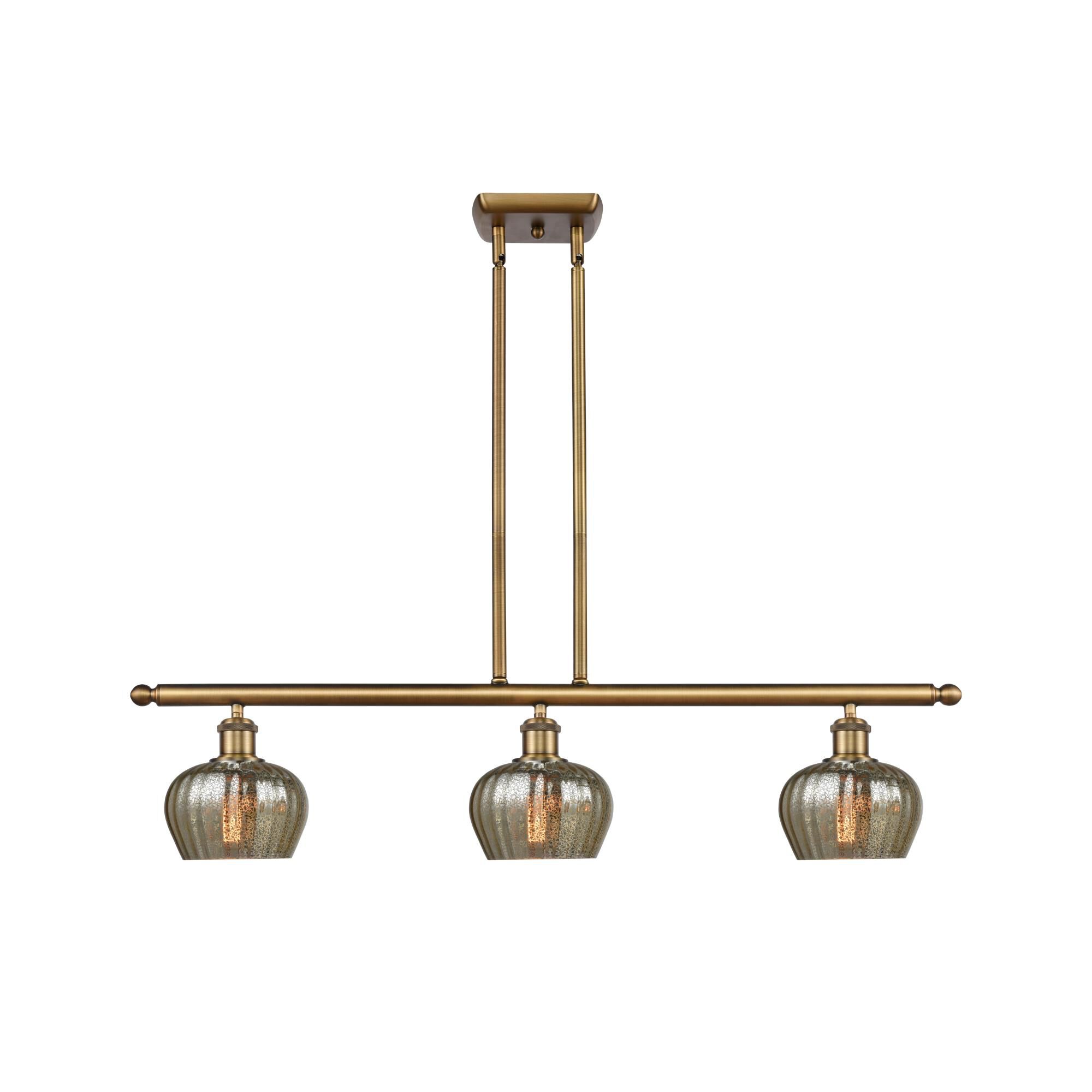 Shown in Brushed Brass finish and Bowl glass and Glass shade