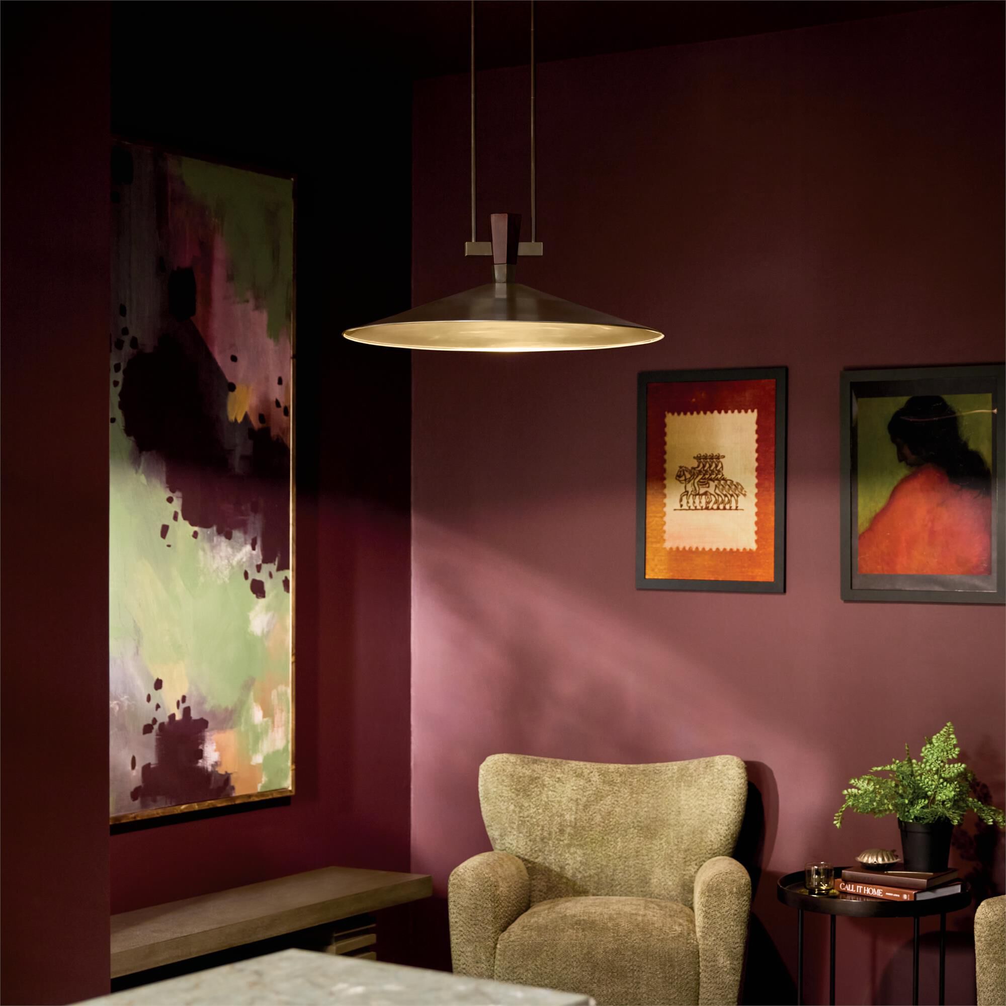 Shown in Black finish and Fabric shade