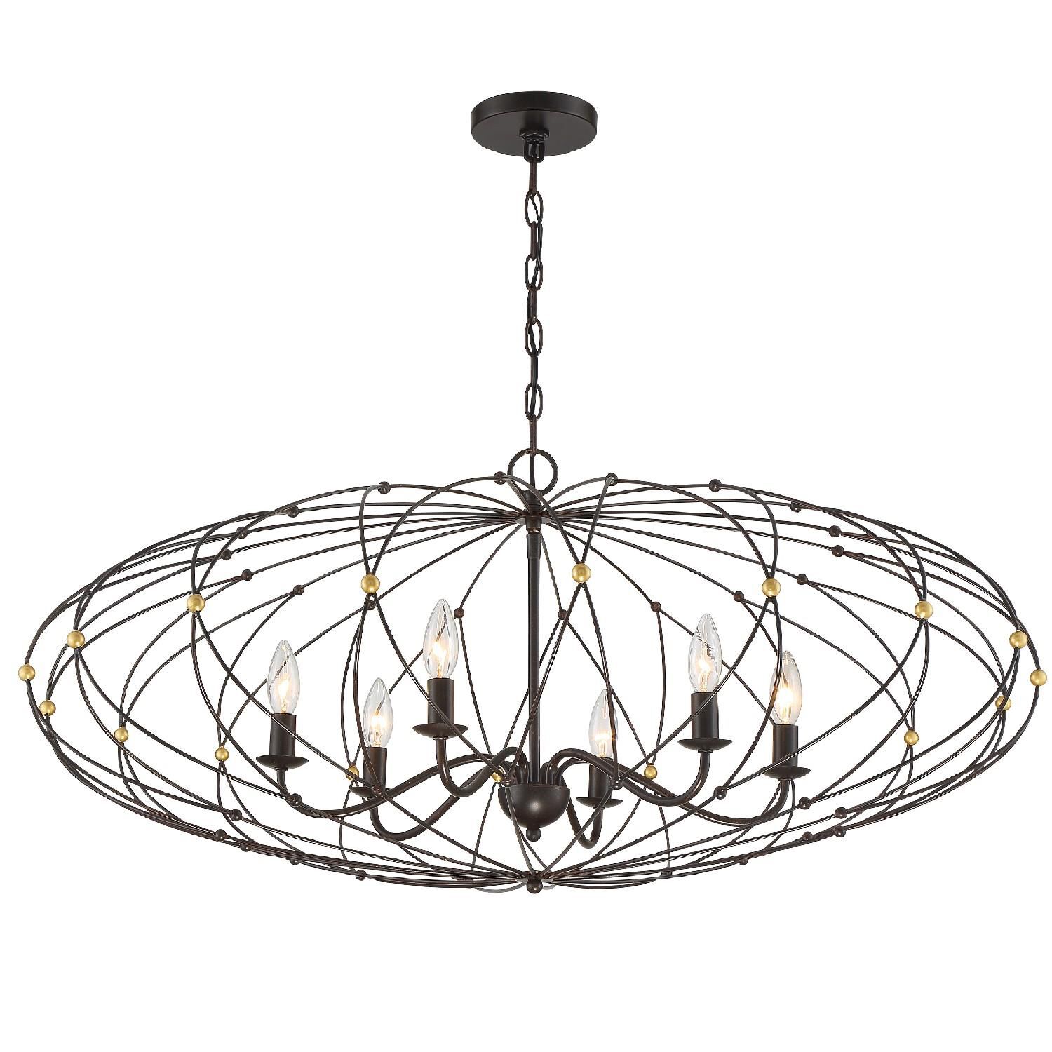 Zucca 38 Inch 6 Light Chandelier by Crystorama
